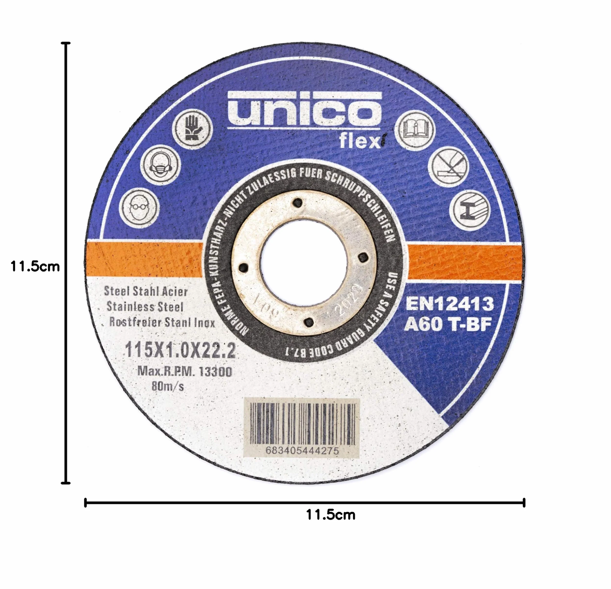 50 discos de corte 115 de metal, 50 discos de corte de 115 x 1,0 mm, discos flexibles 115 de metal fino de 1 mm, orificio: 22,23 mm, para amoladora angular o de corte