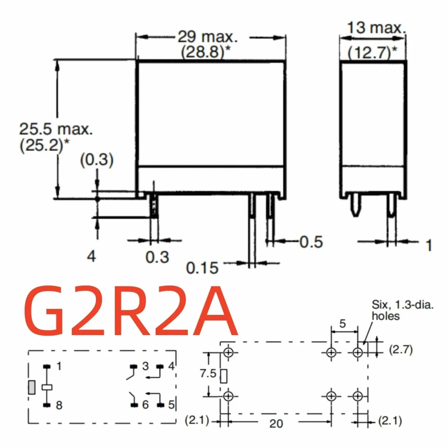 1pc 894H-2AH1-F-S 24VDC (G2R2A-8A/12A) Relay 6 pins CZMDKEXM