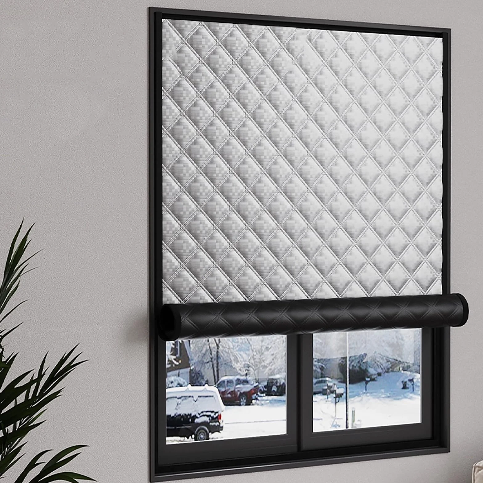 Kit Aislante Termico Ventanas, Aislamiento Térmico para Ventanas, Acondicionamiento de Ventanas para el Invierno, Cortinas Termicas Reutilizable para Ventanas de Viento y Ruido(W 120cm x H 120cm/47" x