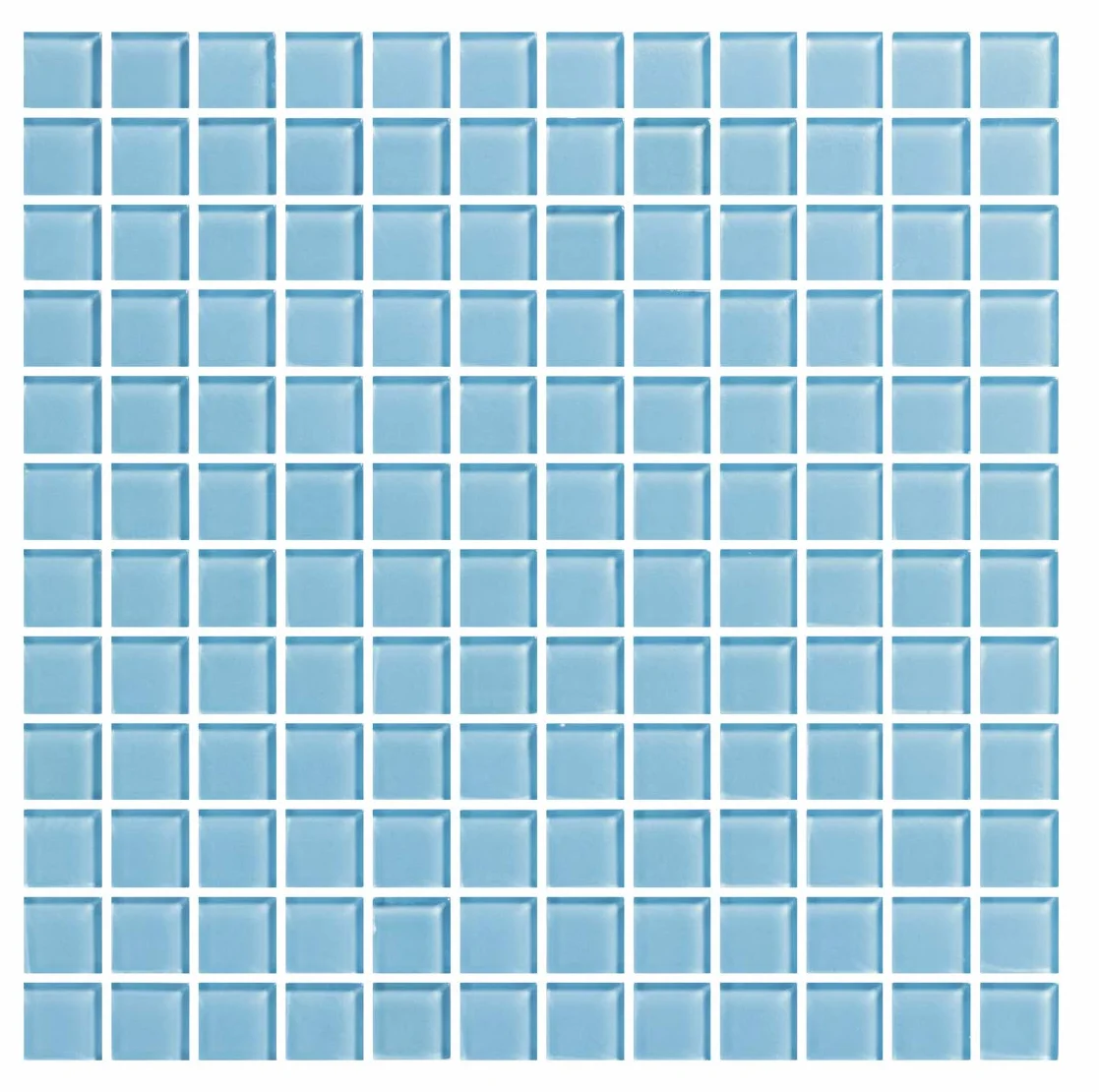 Mosaico enmallado de Cristal 32x32 cm. Color Azul Claro