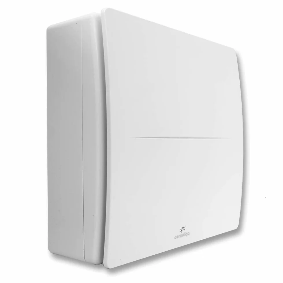 AERAULIQA QX80HT Aspirador centrífugo diám. 73,5 mm - 28/17 W - 104/62m3/h - cód. PQX00013-2 velocidades, con control de humedad y temporizador