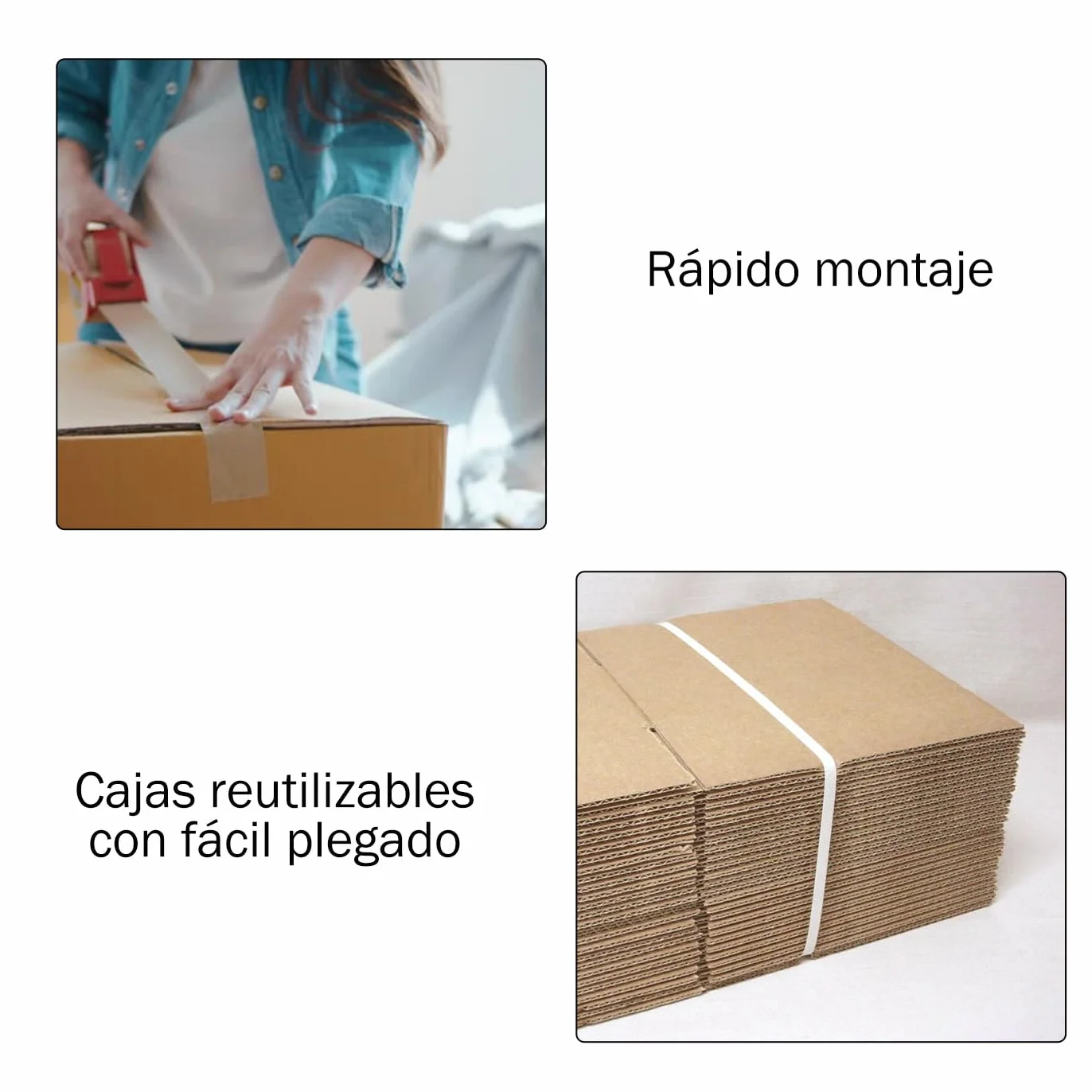 MERCURY Cajas de mudanza y almacenaje Ultra Resistentes 10 Pack 50x30x30CM 45 Litros con Asas