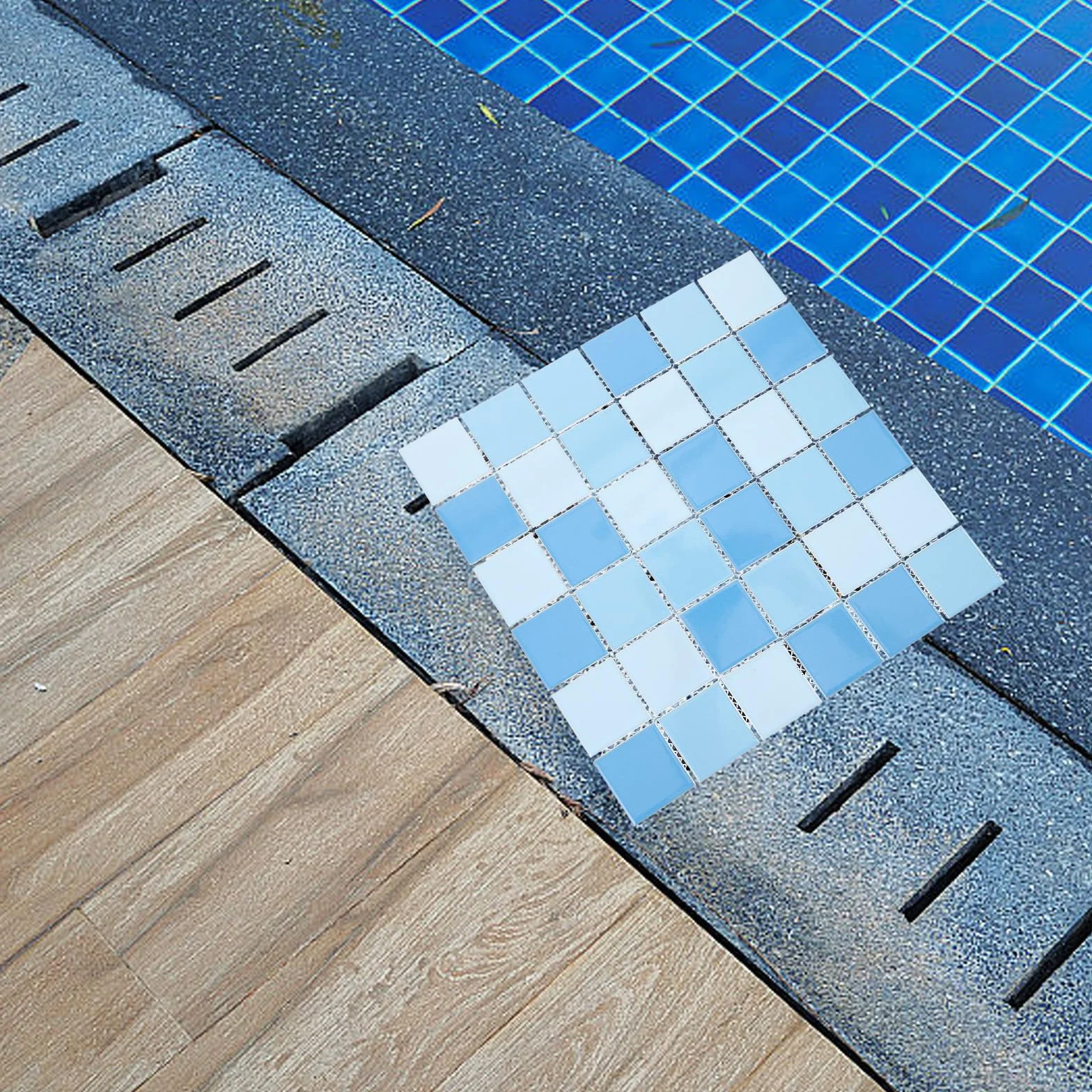 MAGICLULU Azulejos de Cerámica Cuadrados Azules para Piscina y Salpicadero, 36 Piezas para Múltiples Usos en Cocina y Baño