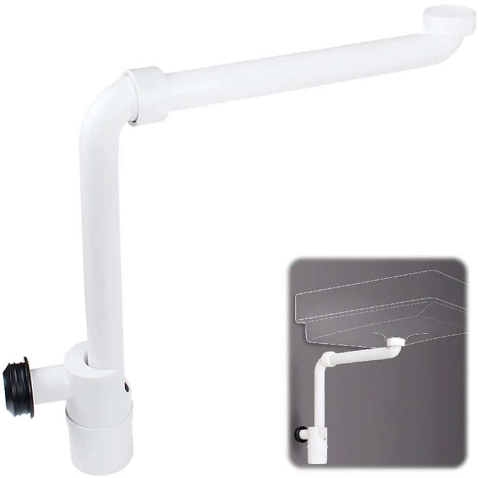 Sifón plano ajustable 360° de 1/4 pulgadas para lavabo, cierre de olores