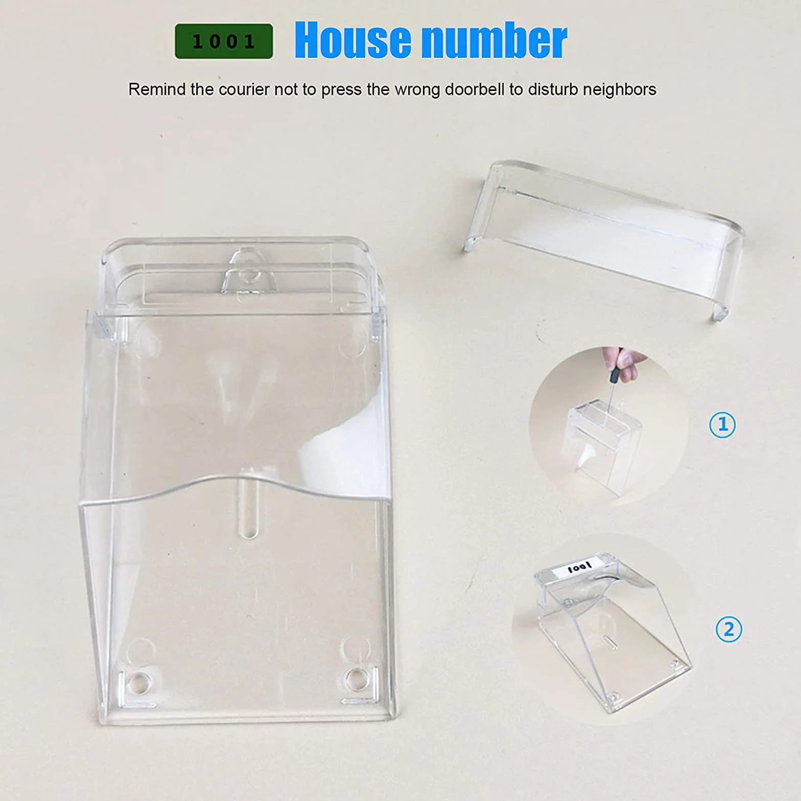 Cubierta impermeable transparente para timbre de puerta inalámbrico, la Lluvia y la Nieve y Compatible con Transmisores Caja Resistente para Timbre de Puerta Exterior