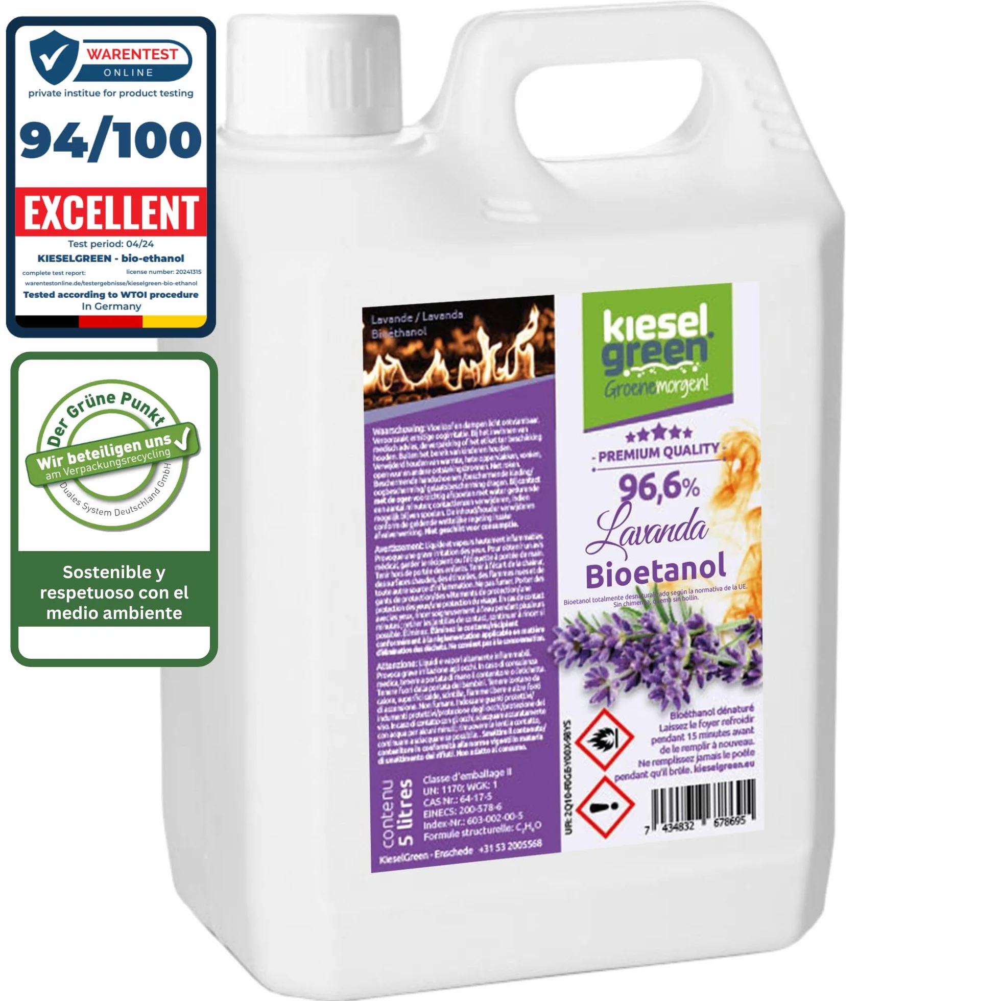 Bioetanol 5 Litros con Fragancia para Chimenea de Etanol