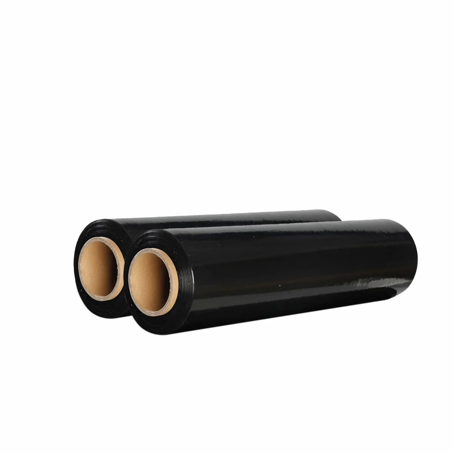 HIBRON Film Estirable Negro, 50 cm de Anchura, 23 Micras de Espesor, Estirable hasta 200m Largo, Autoadherente, Alta Flexibilidad, Muy Resistente. (2 Rollos)