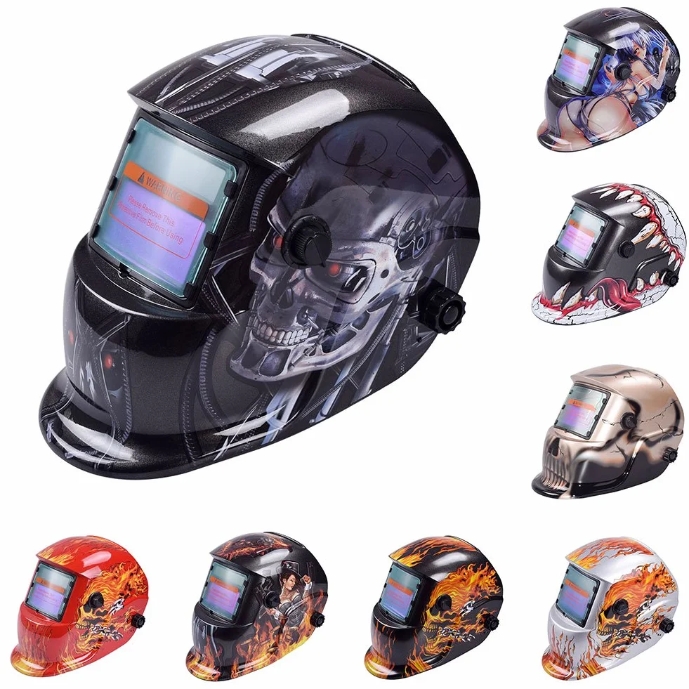 Máscara de soldadura, casco de soldadura, máscara de soldador, casco de soldadura máscara de soldadura eléctrica casco oscurecimiento automático lente de soldadura ajustable soldadura electricista equ