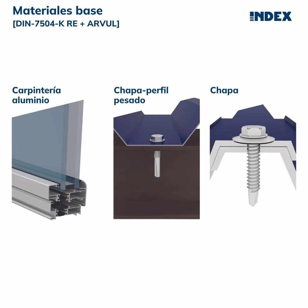 Index ARE166320 - Tornillo punta broca reducida cabeza hexagonal 8 mm con arandela P-16 EPDM zincado 6,3 x 20