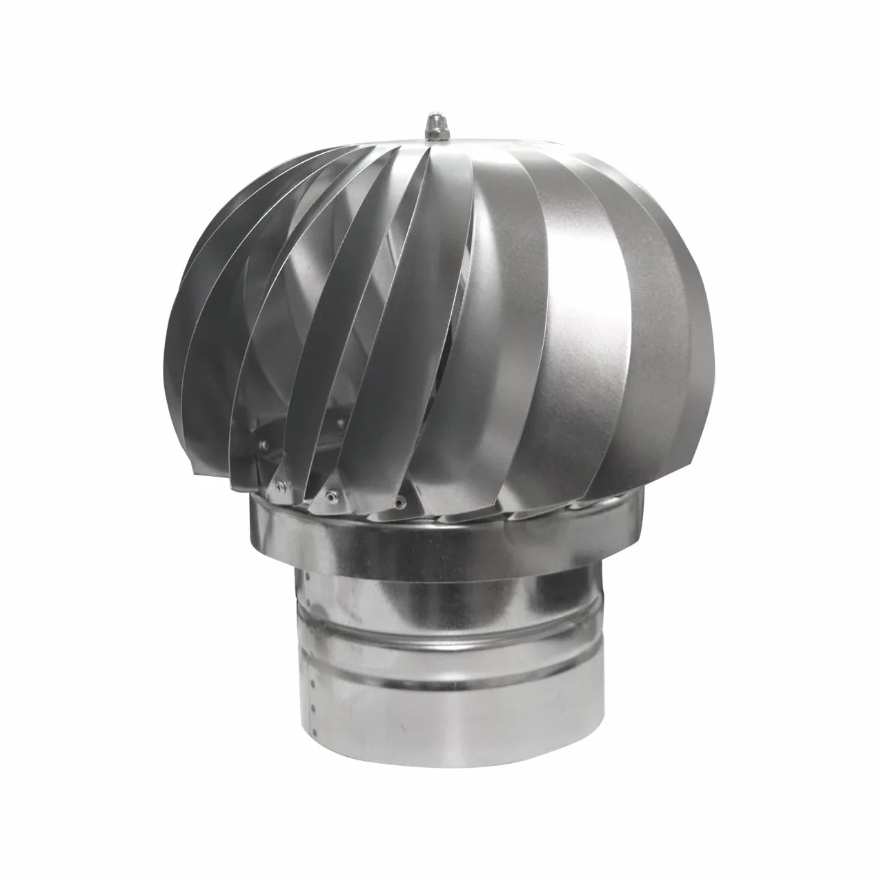 1324 Aspirador eólico galvanizado de base redonda para conductos y conductos de humos ø 175 mm.