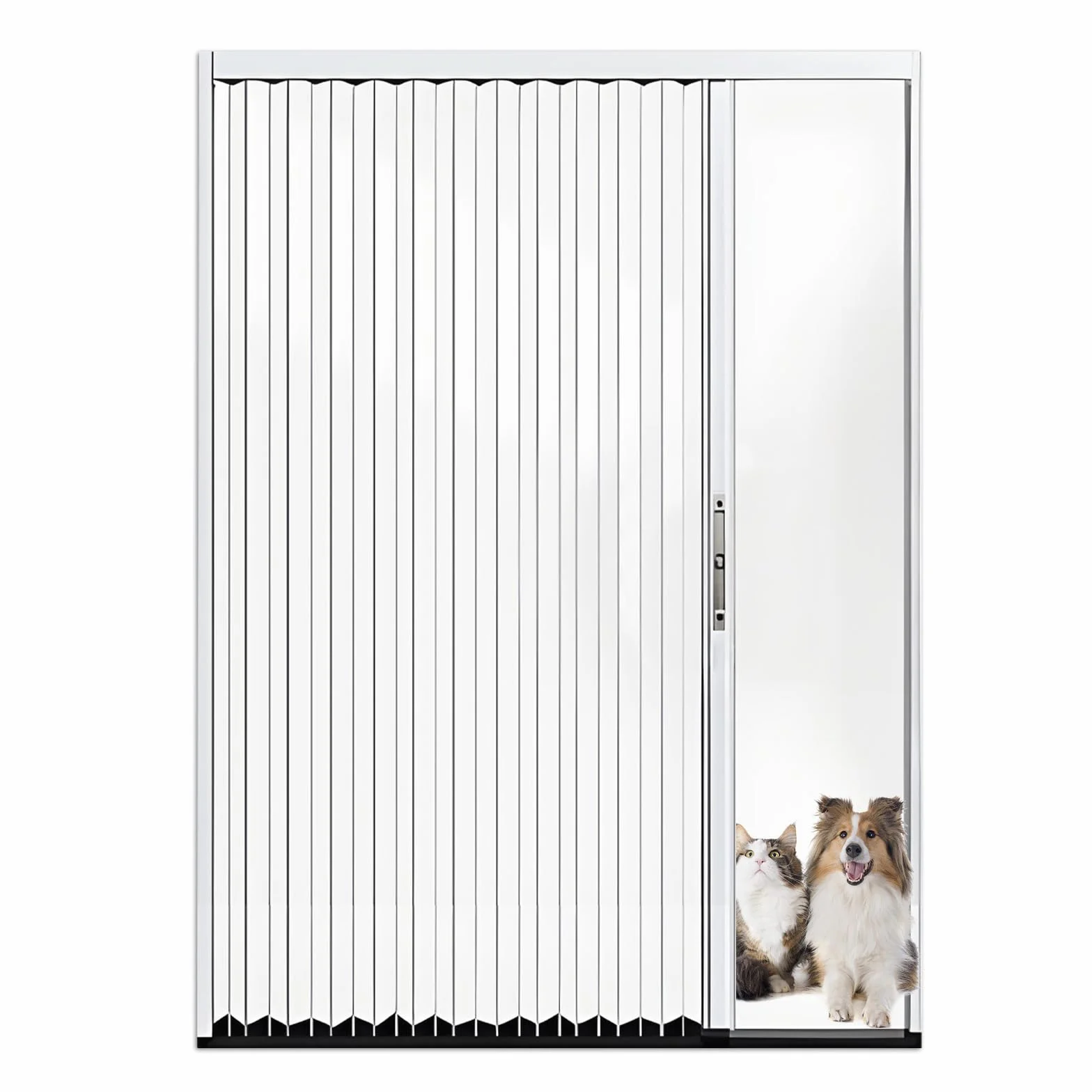 Puerta Corredera Plegable, Puerta Acordeón Interior Transparente sin Taladrar con Cerradura, Marco de Aluminio y Panel Acrílico, Separador de Ambientes para Baño Cocina Armario Patio