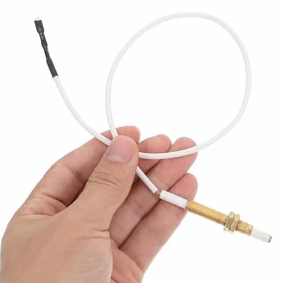 Paquete de 4 electrodos de aguja de encendido para estufa de gas, pieza de reparación de encendedor con cable para reemplazo de quemador de cocina incorporado (4)