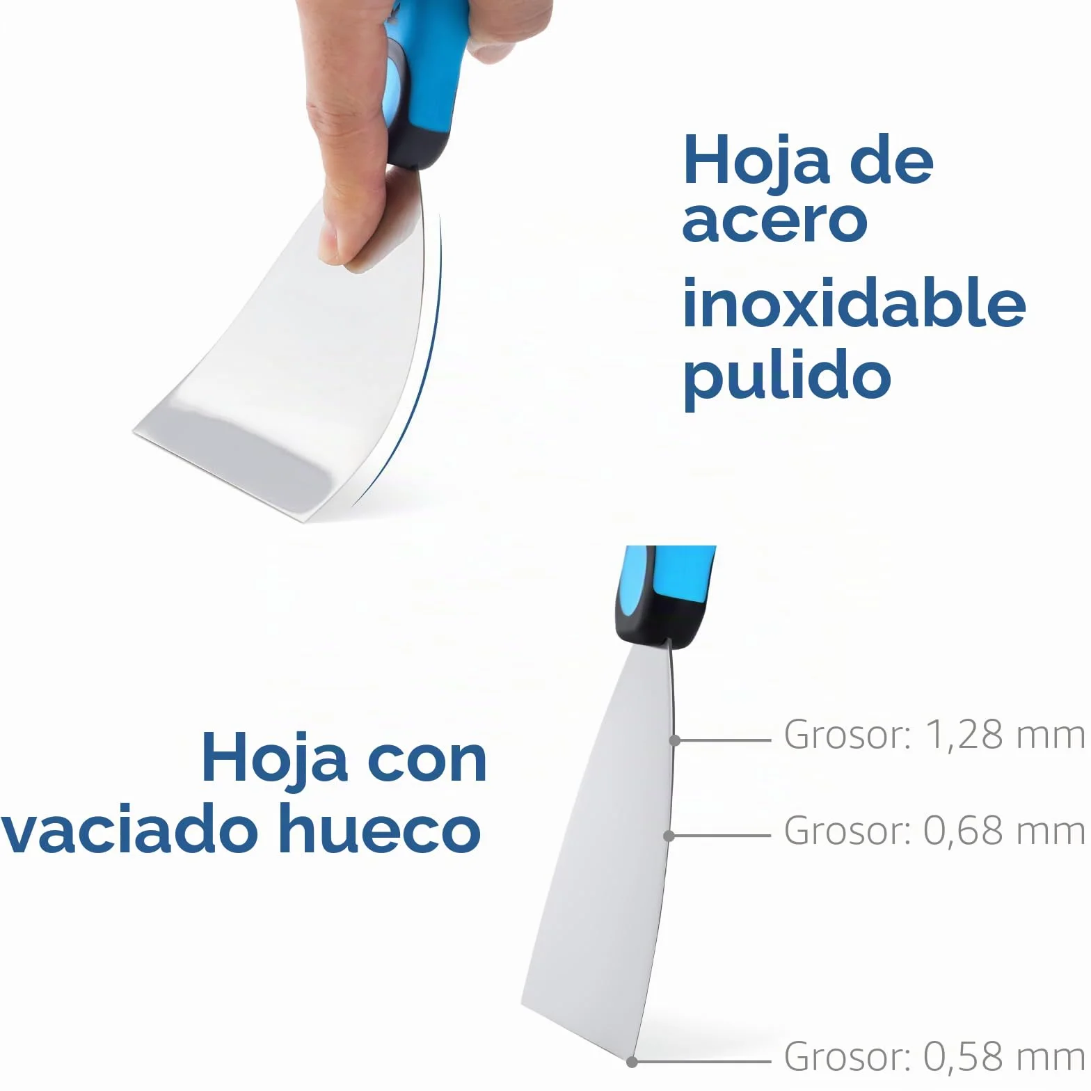 KEZERS Kit de Herramientas Manuales para Paneles de Yeso, 5 Cuchillos de Acero Inoxidable Con Extremo de Martillo de Metal, Incluye Cuchillo de Masilla y Cinta