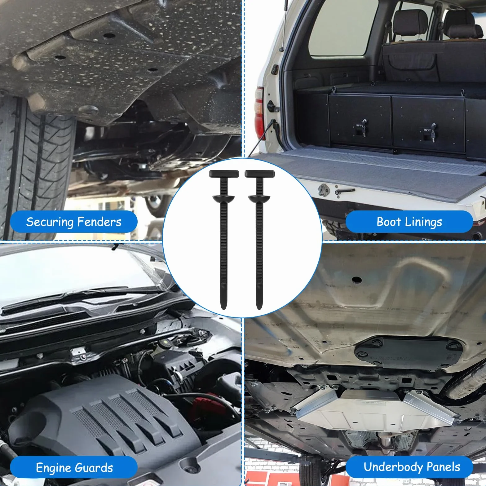 100 PcsBridas Plastico, Hebillas Universales de Nailon para Bridas de Cables, Nylon Universal Cable Tie Buckle, Soporte de Nailon Autoblocante Resistente, Bridas para Coche Reparación