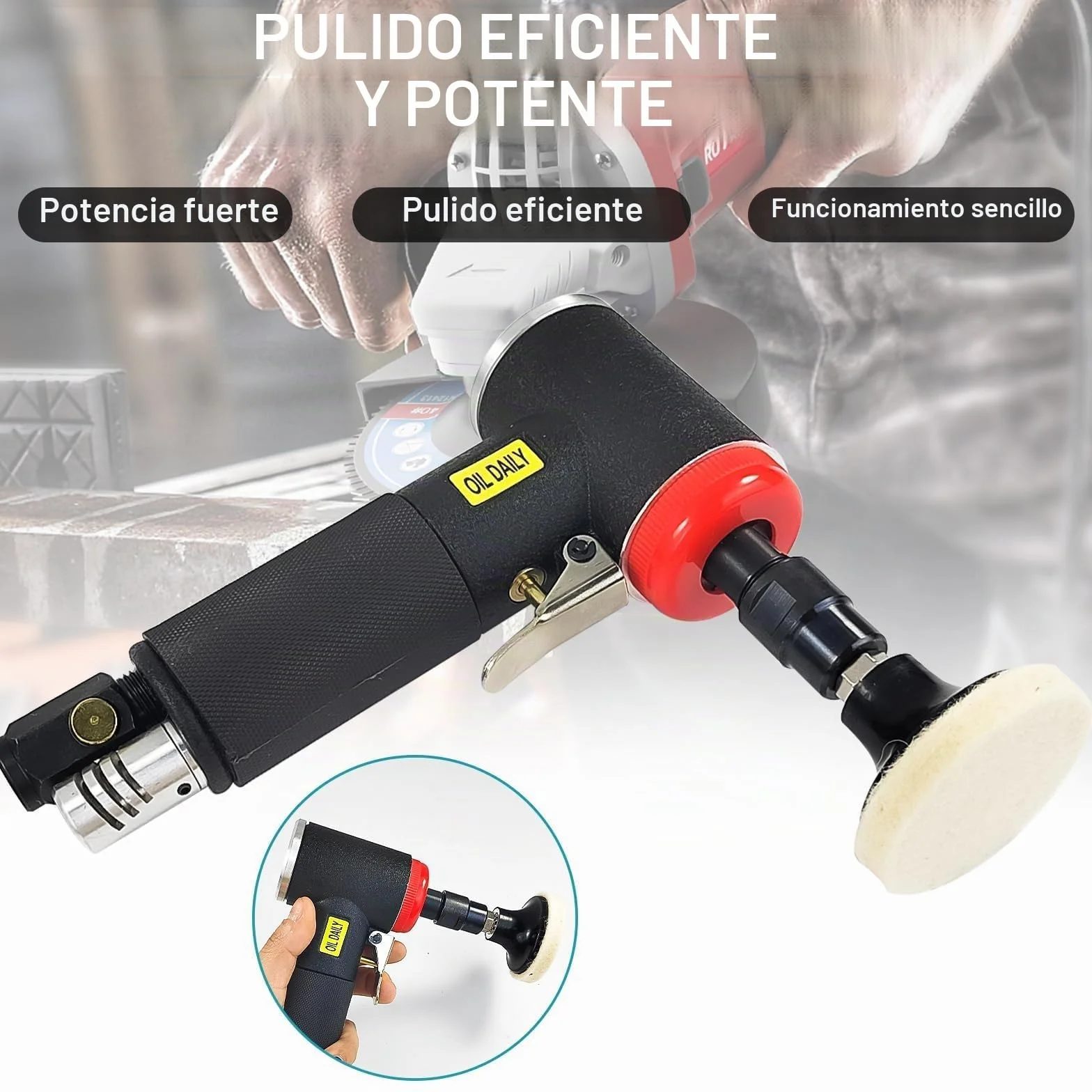 mini Juego de Lijadora de Aire Comprimido, Kit para Pulidora Coche, Amoladora Pequeña, Lijadora Neumática, Mini Amoladora Eléctrica de Alta Velocidad con Kit de 20 Discos Intercambiables