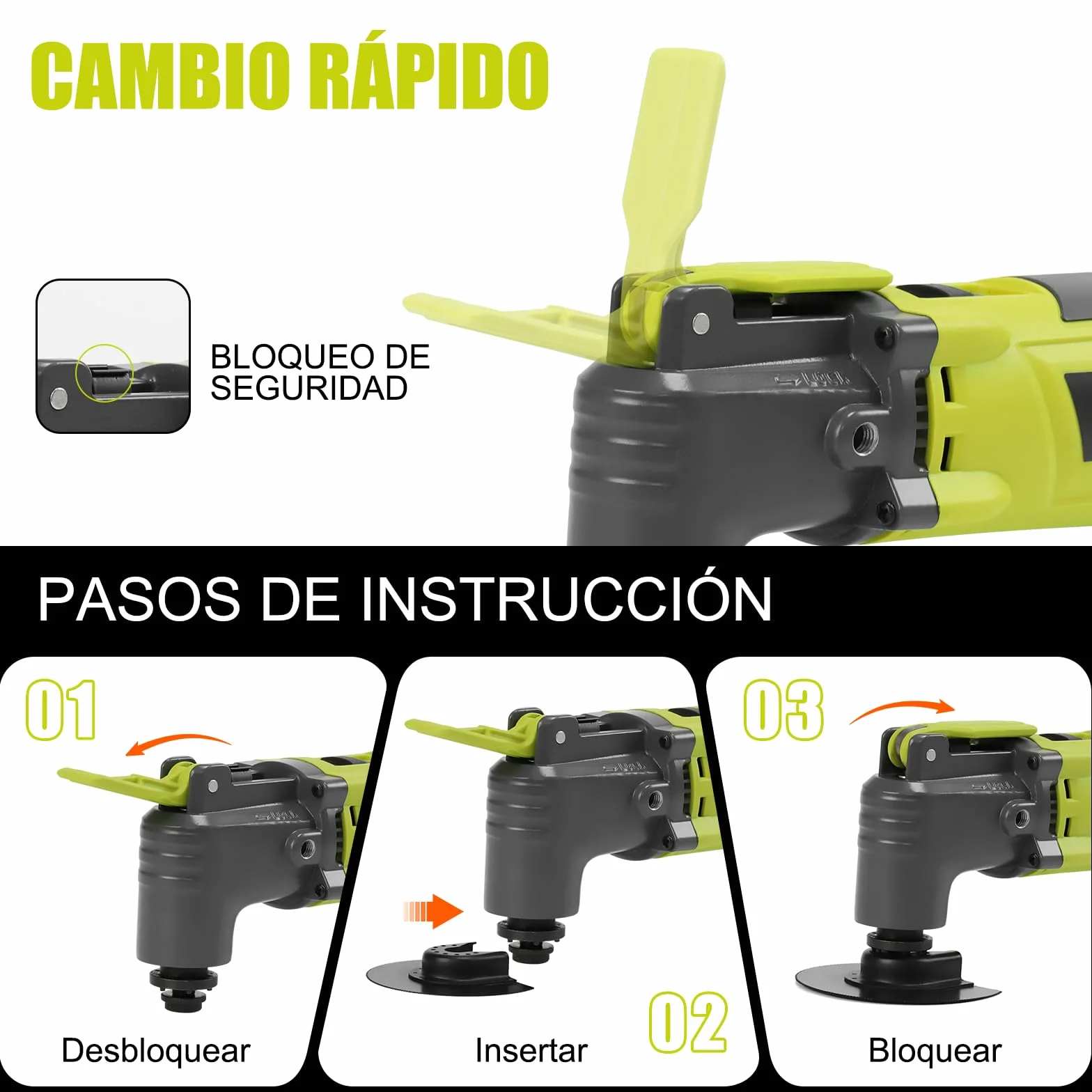 DEWINNER 300W Multiherramienta Oscilante con ángulo de oscilación de 3°, Herramientas Oscilantes con 6 Velocidades, 15000-22000RPM, 28 Accesorios, Herramienta Multifunción para Cortar, Lijar, Raspar