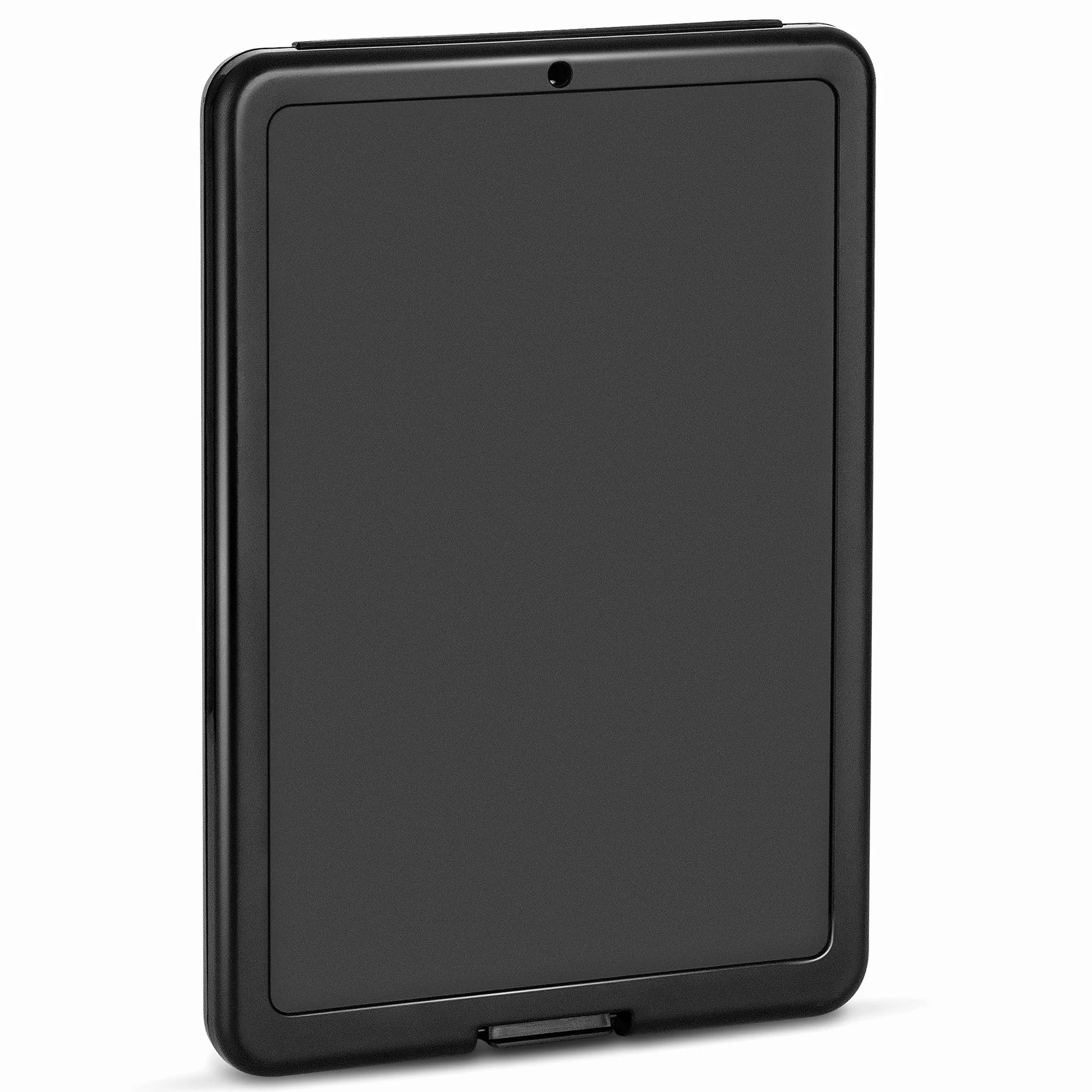 Amazon Basics Portapapeles de plástico con almacenamiento, negro, 2 unidades