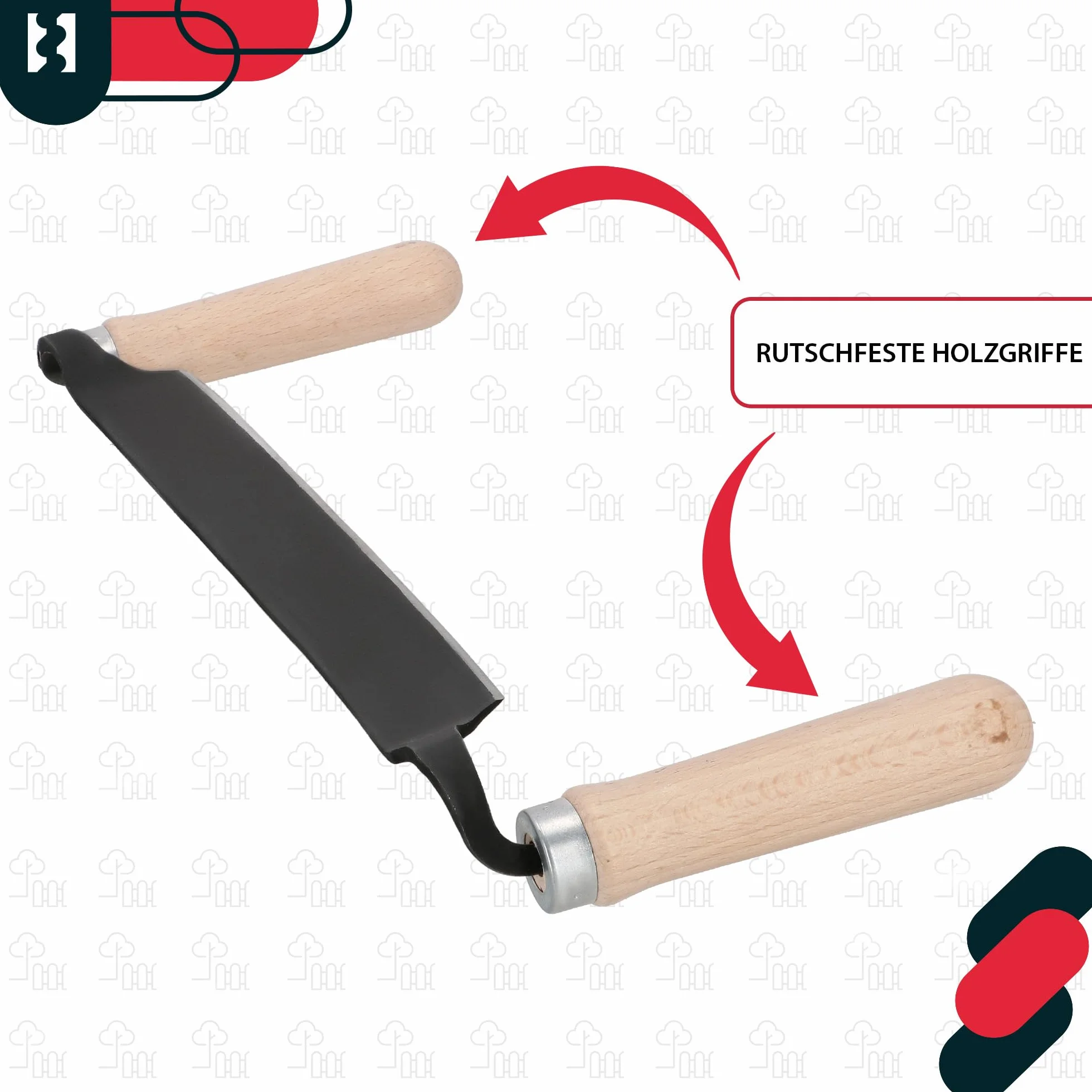 KOTARBAU® Cuchillo de Tracción - Cuchillo de Tracción Recto - Acero al Carbono - 280 mm - Negro - Desbastadora Manual - Herramienta para Madera - con Mango de Madera Ergonómico