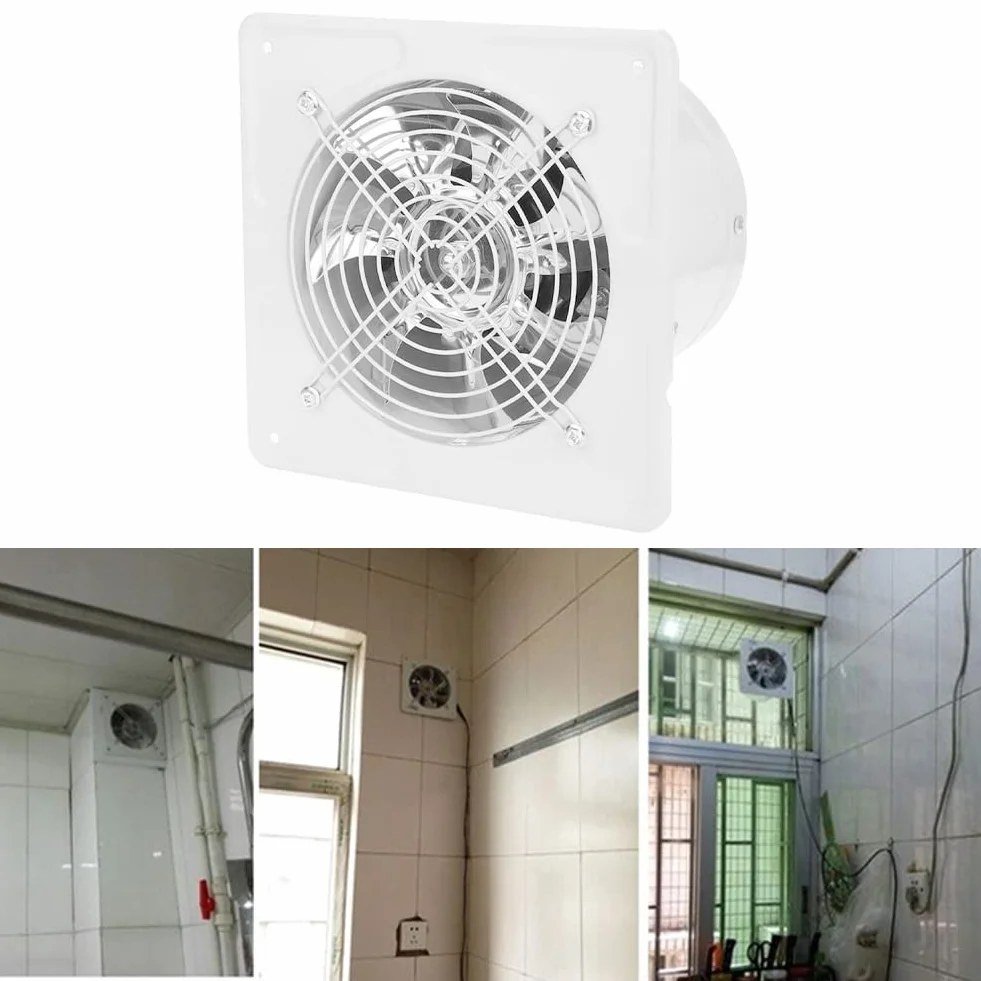 Tyenaza Ventilador Axial de 40W, Ventilador Extractor de Aire Silencioso, 150 mm Extractor Ventilador Extractor de Aire, para Techo y Pared, para Hogar BañO Cocina Garaje VentilacióN(Blanco Crema)