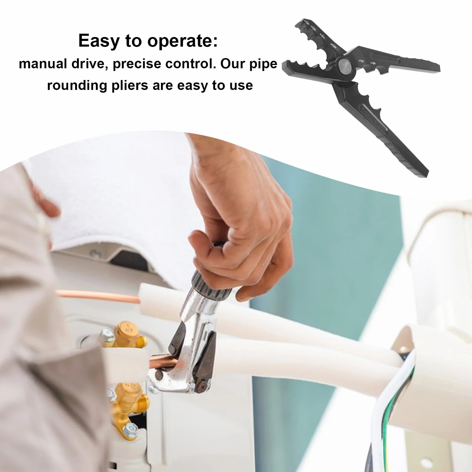 Pinza para Tuberías de Cobre - Alicates de Precisión Refrigerante | Herramienta Profesional para Formar Tubo Plano Enderezador Manual Uso Industrial Taller Reparador Aire Mantenimiento