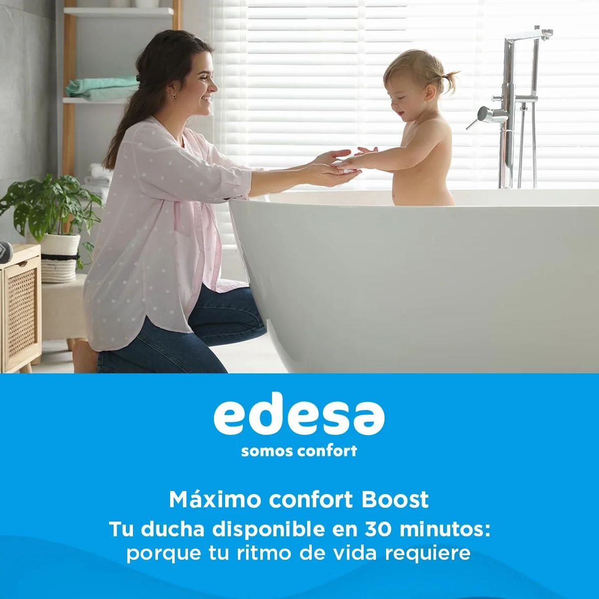 Edesa Flat 50 Wifi, termo eléctrico 50 litros, Calentador de agua horizontal o vertical, medidas 76,5 x 490 x 310cm, Fabricado para ser instalado en España