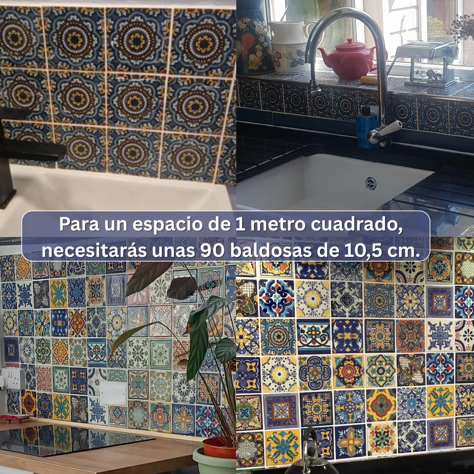 Tumia LAC Azulejos Mexicanos Artesanales de Talavera de 10.5cm