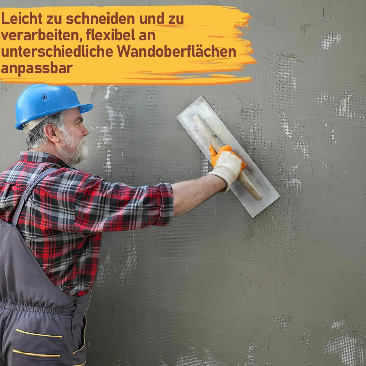 Malla de refuerzo de 160 g/m², tejido de yeso 1 m x 50 m, tejido de fibra de vidrio de 4 x 4 mm para enlucido interior y exterior, aislamiento de fachadas, protección contra grietas, rejilla