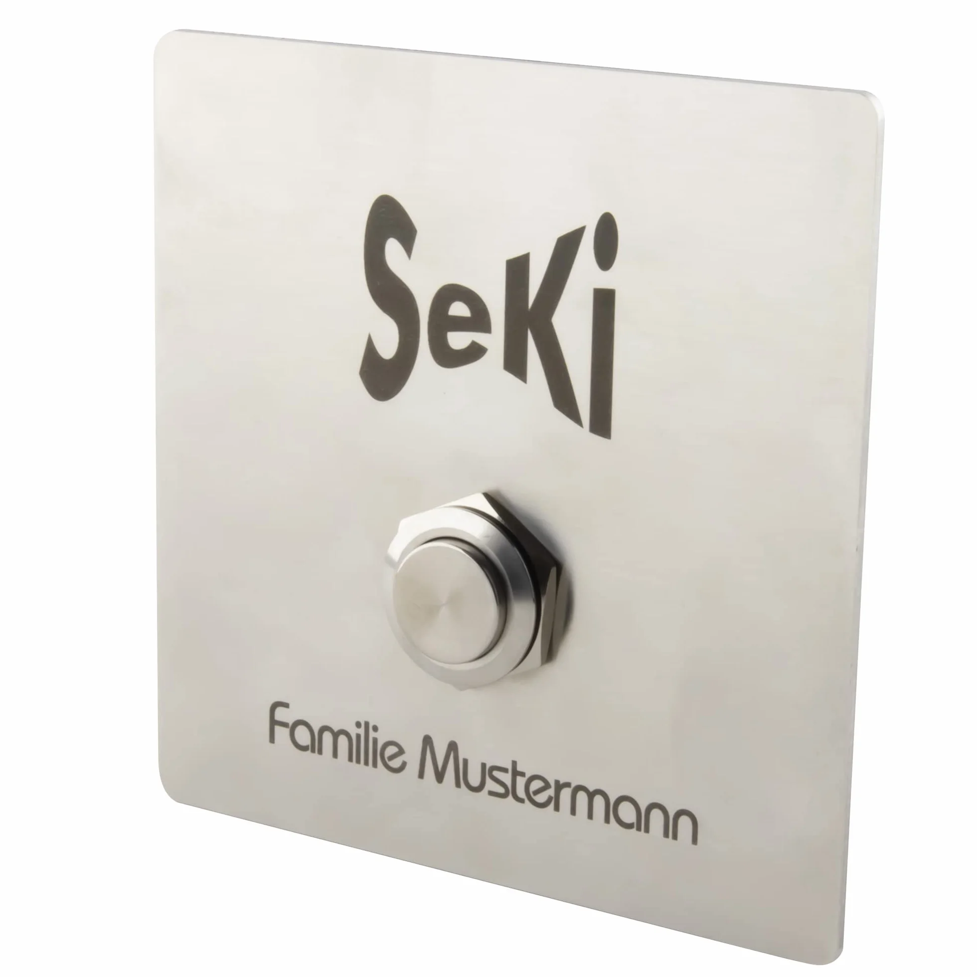 SeKi Pulsador de acero inoxidable de 19 mm de diámetro con forma de cabeza perdida y conexión de rosca.