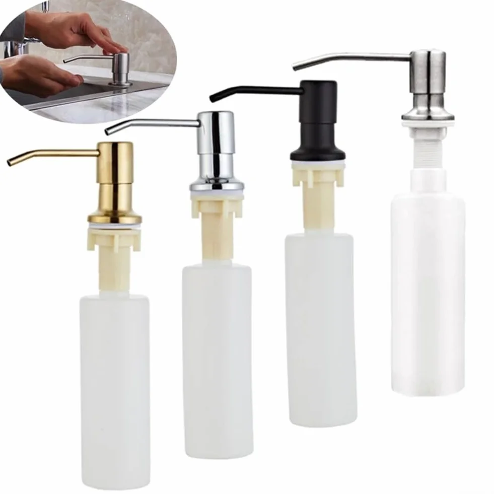 Dispensador de jabón negro de 500 ml para fregadero de cocina