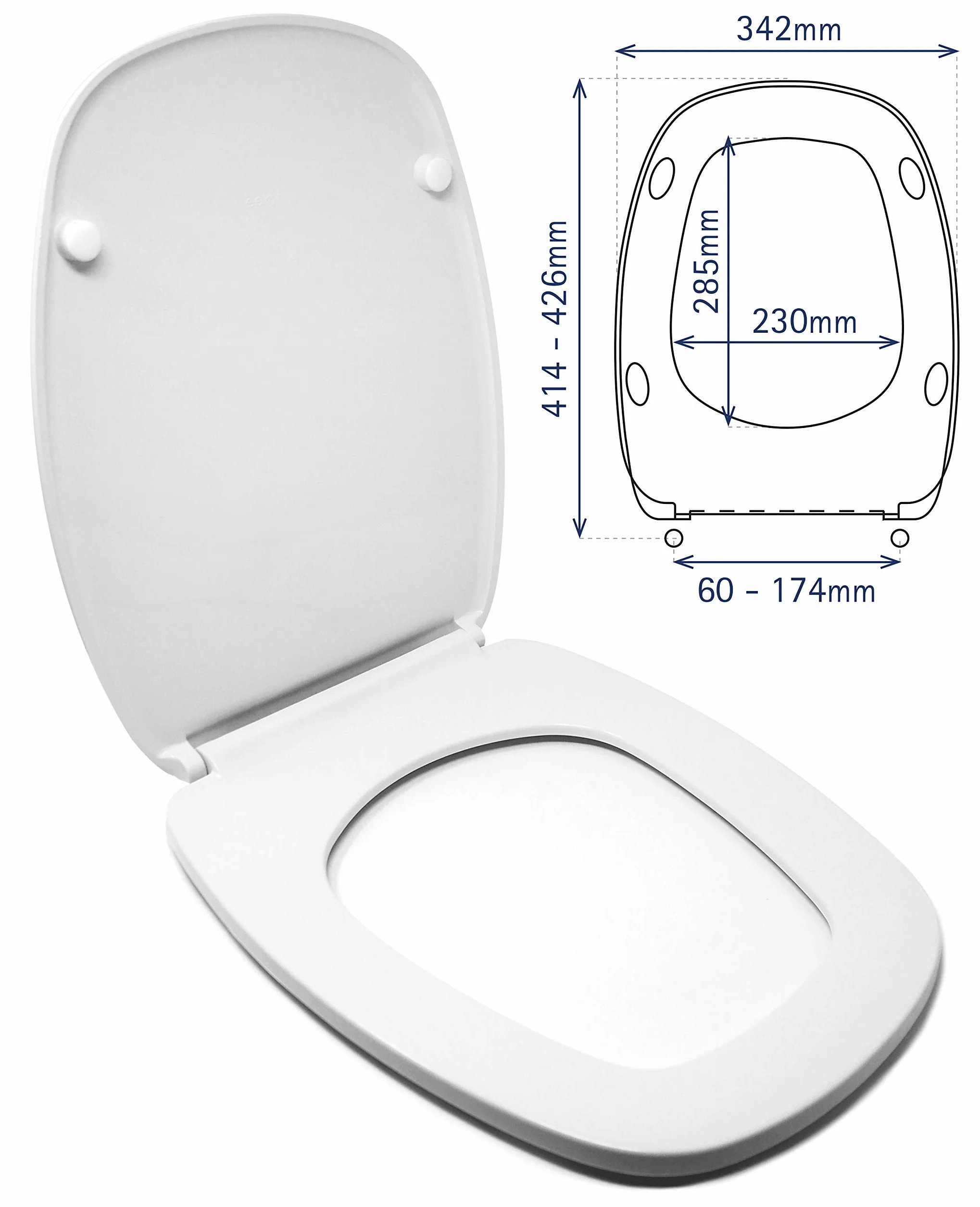 TAPA WC COMPATIBLE DIANA GALA | BISAGRA AJUSTABLE | MUY RESISTENTE