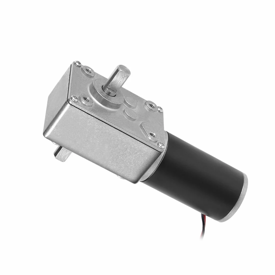 sourcing map C.C. 12V 40RPM Doble Ejes Motorreductor Engranaje Tipo Gusano de Alto Par Motor de Reducción de Velocidad