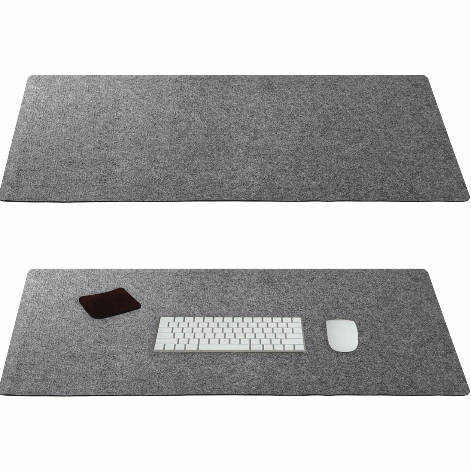 2 Alfombrillas de Escritorio de Fieltro 90x40 cm Antideslizante, Tapete Grande para Ratón y Teclado, Protector de Mesa para Oficina, Hogar y Gaming
