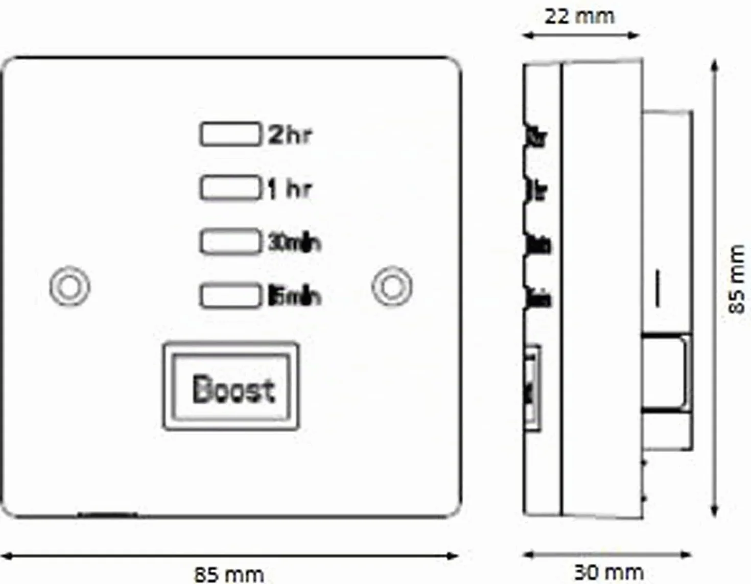 SPARES2GO Temporizador electrónico de ahorro de energía de 15 minutos a 2 horas para calentador de inmersión/habitación