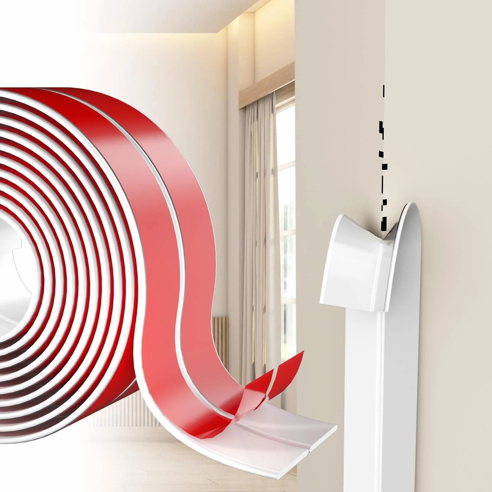 Tiras Auto Adhesivas Protectoras Para Esquinas – Tiras De Base Blandas Y Flexibles Para Puertas, Ventanas, Paredes, Cocina, Azulejos – Rollo Impermeable, Fácil De Cortar, Ideal Para Manualidades