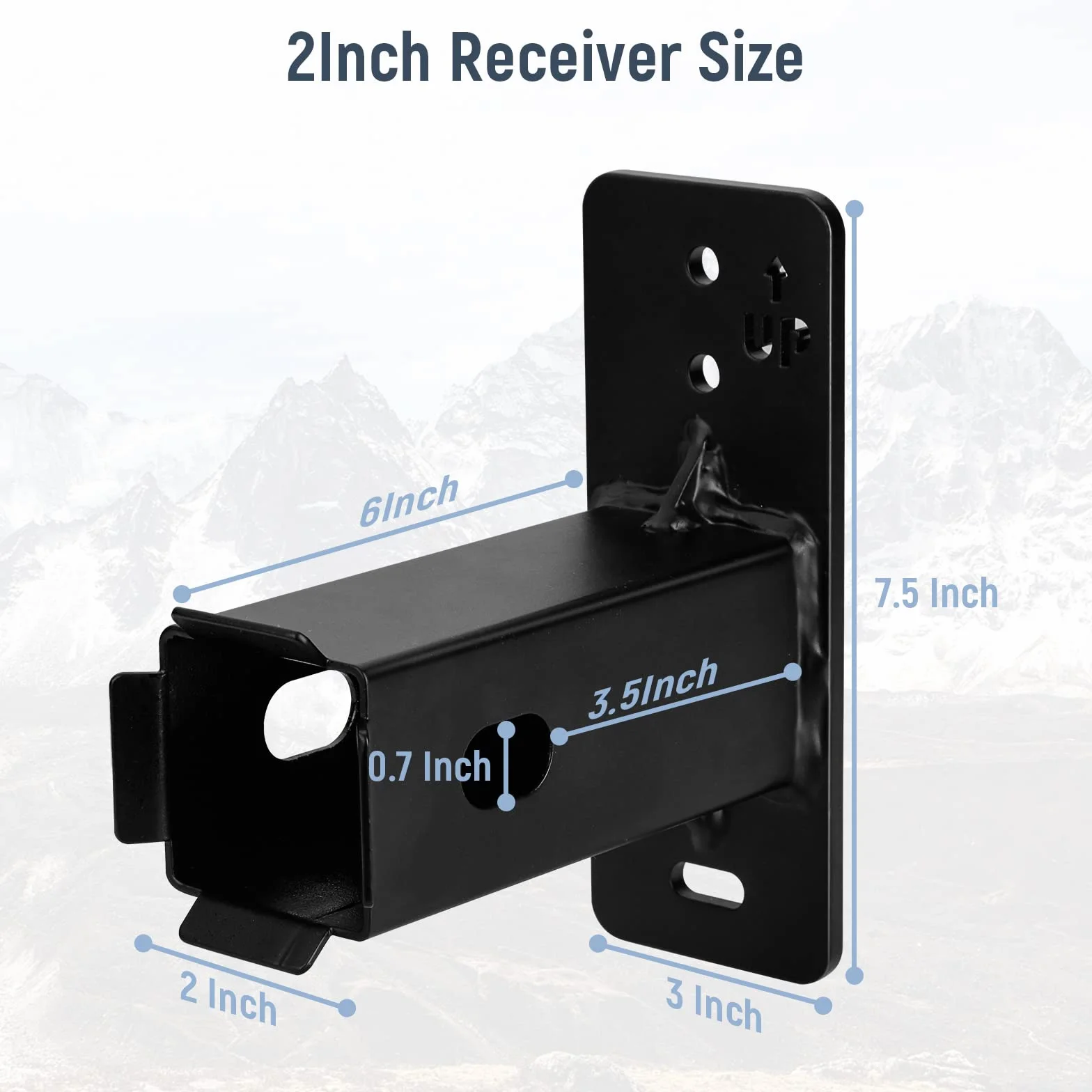 Adaptador de montaje en pared de 2 pulgadas, Colgador Bici Pared, Soporte de Pared para Bicicleta y Carga, Receptor de Enganche de Remolque Resistente