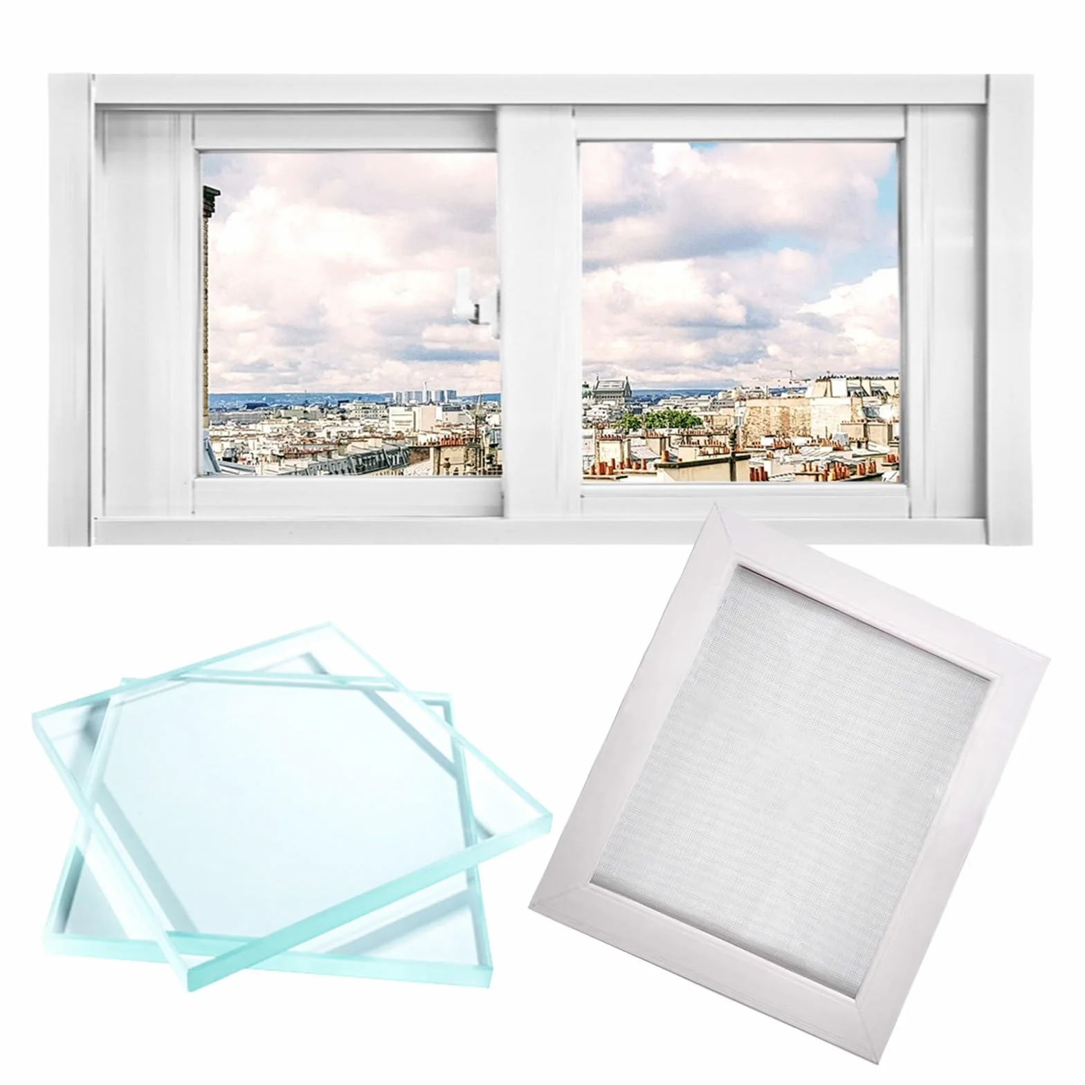 Ventanas correderas Ventana corrediza con Marco de Aluminio Blanco de 120 100 90 80 70 60 50 40 cm para cobertizos, sótanos, Casas de Juegos, garajes y graneros(WxH 29x18in/73x45cm)