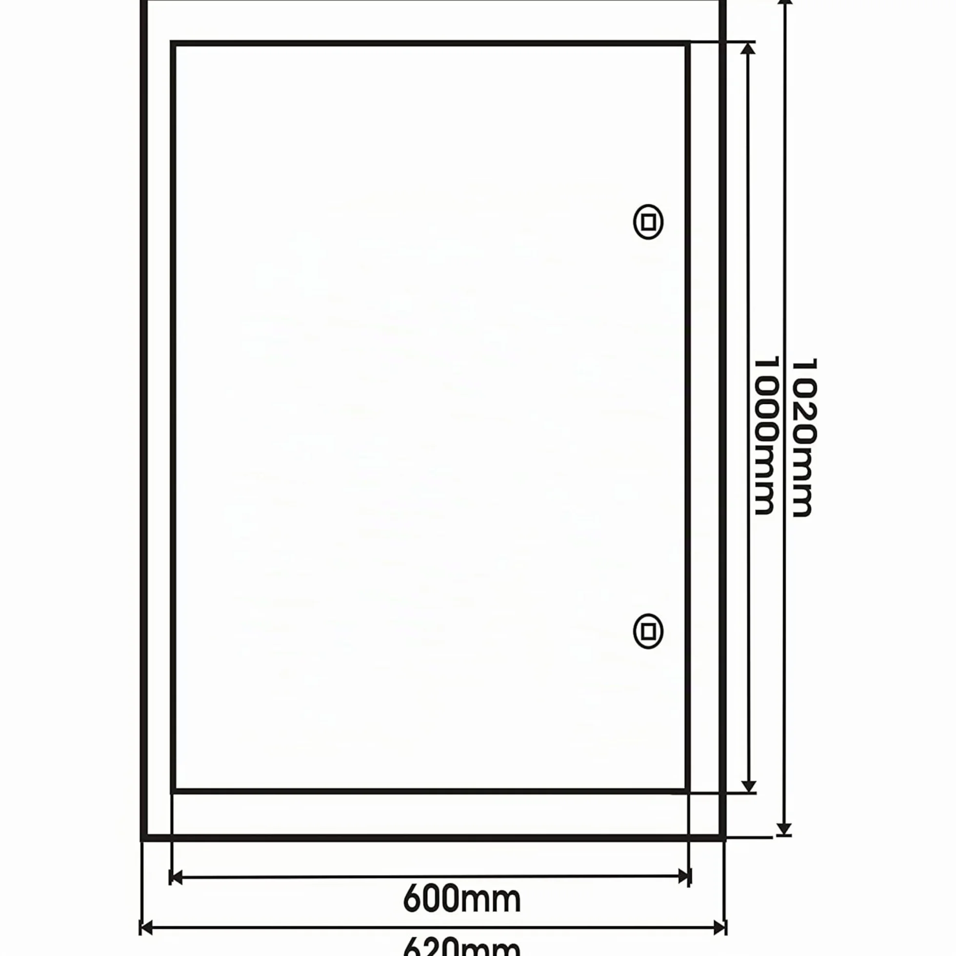 Primus - Puerta de revisión (600 x 1000 mm, con cierre cuadrado),