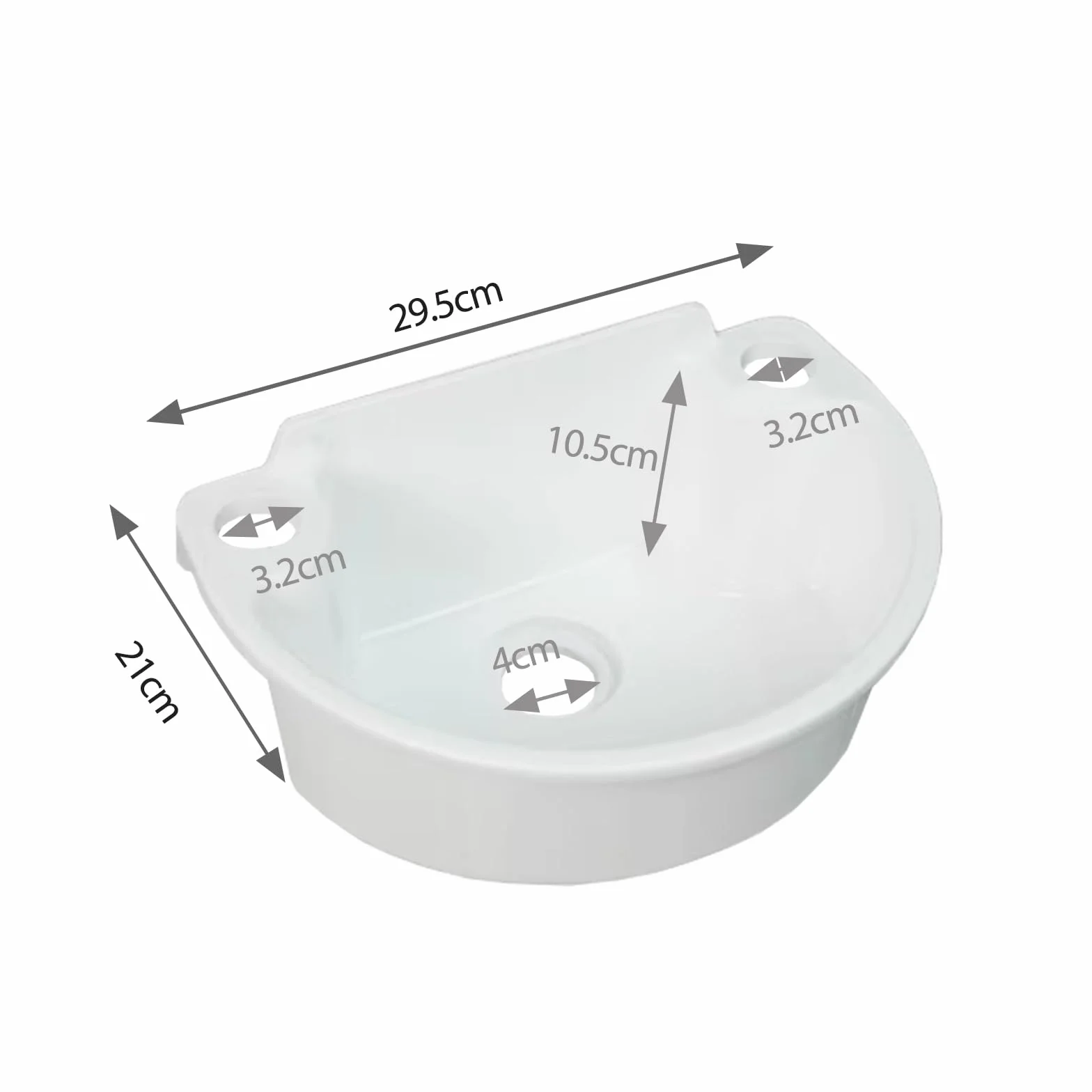 Lavabo simple de plástico,lavabo pequeño sin perforación y pared, lavamanos mini,lavabo pequeño en el balcón del baño de tipo pequeño,con tubería de agua de plástico[Blanco]