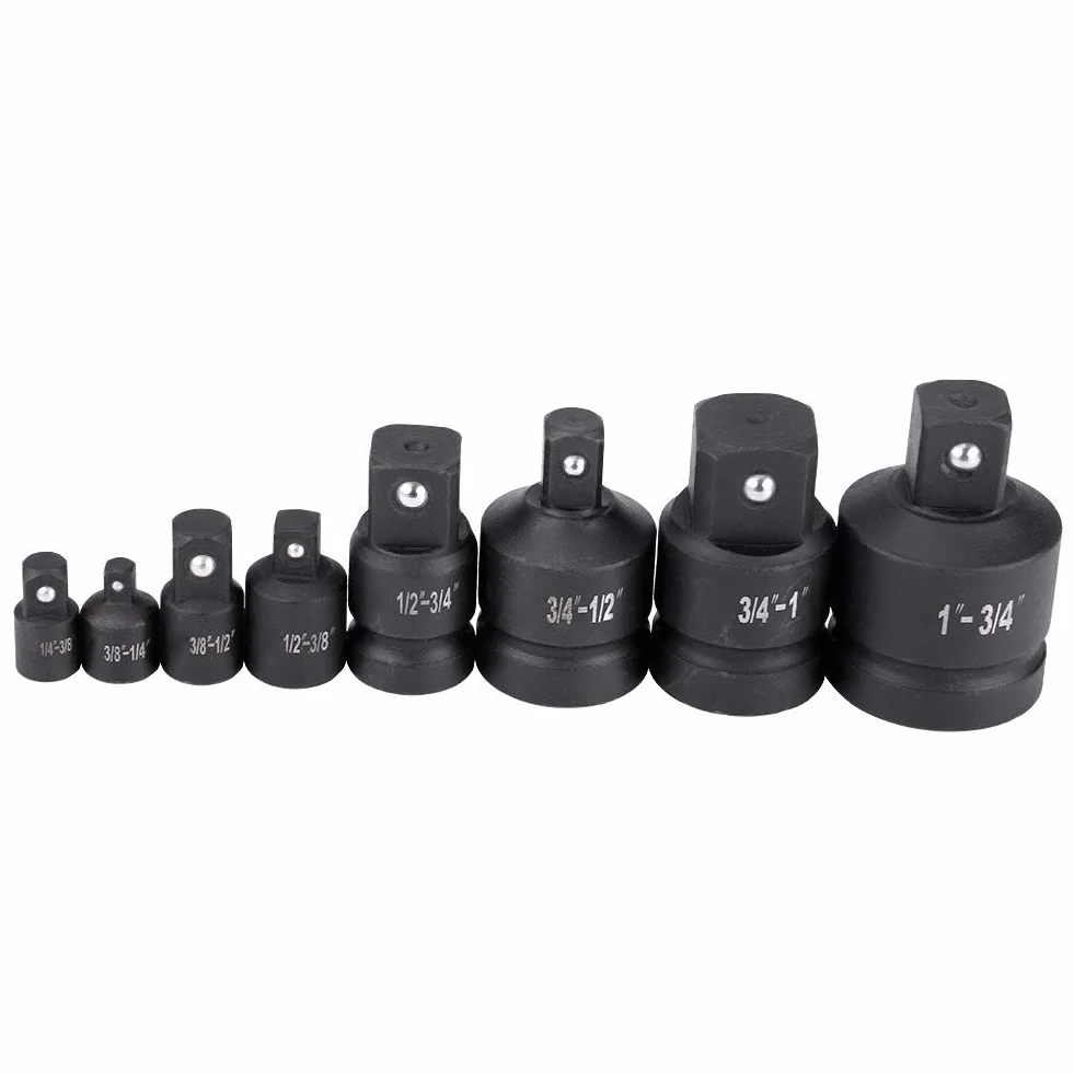 Juego de Adaptadores de Enchufe de Impacto, 8 Piezas, Convertidor Reductor Profesional