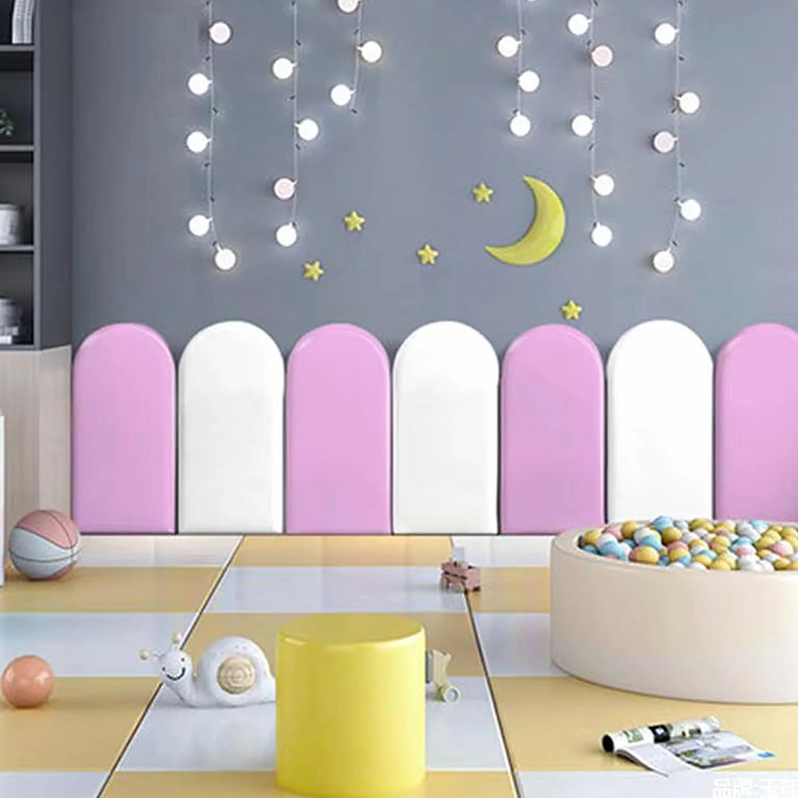 Paneles murales 3D adhesivos de poliuretano impermeables para habitación infantil, acolchados, cojín para colgar en la cabecera, cama