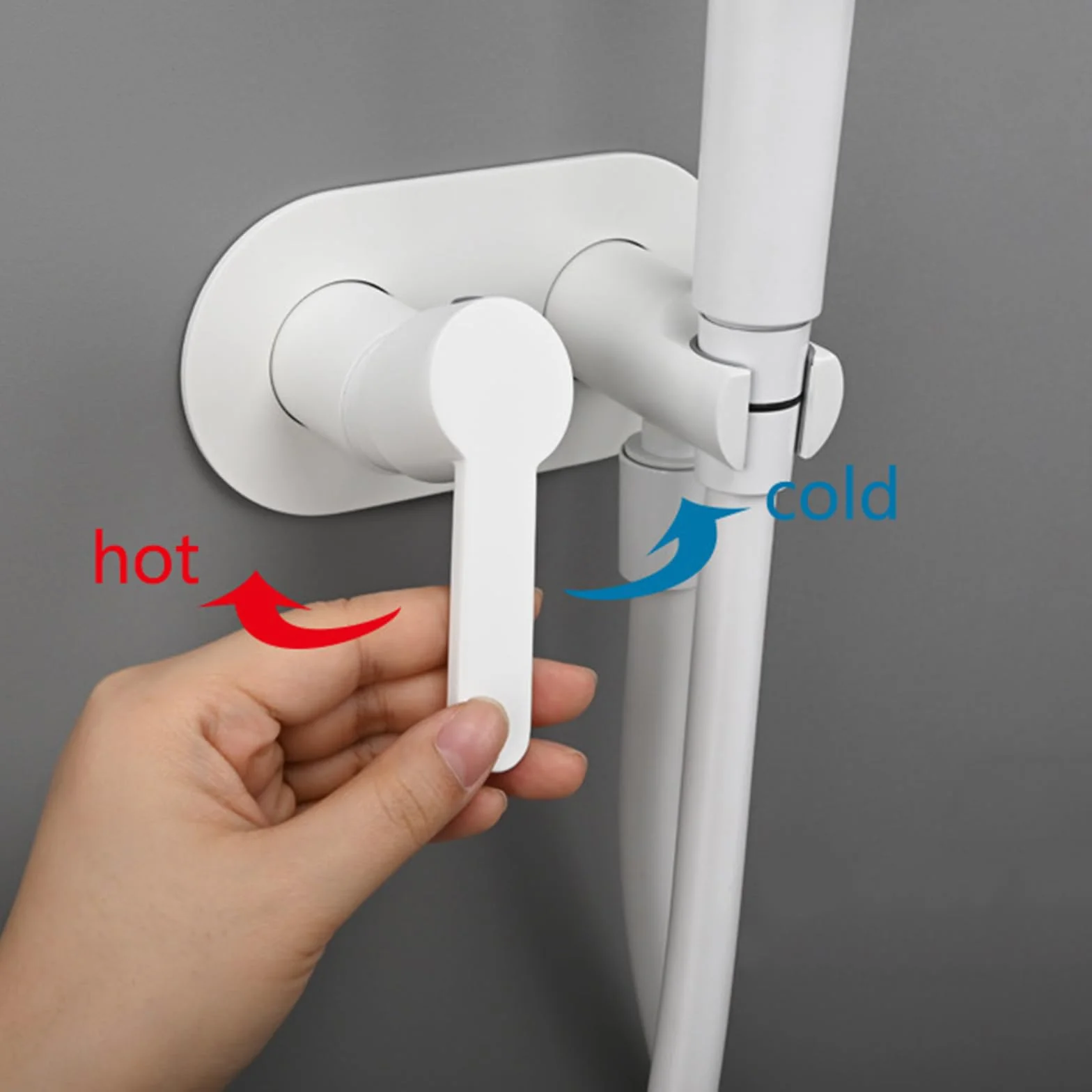 Grifo Bidet para Wc Empotrado Ducha Higienica para Wc Agua Fria Y Caliente Modo Dual,Blanco