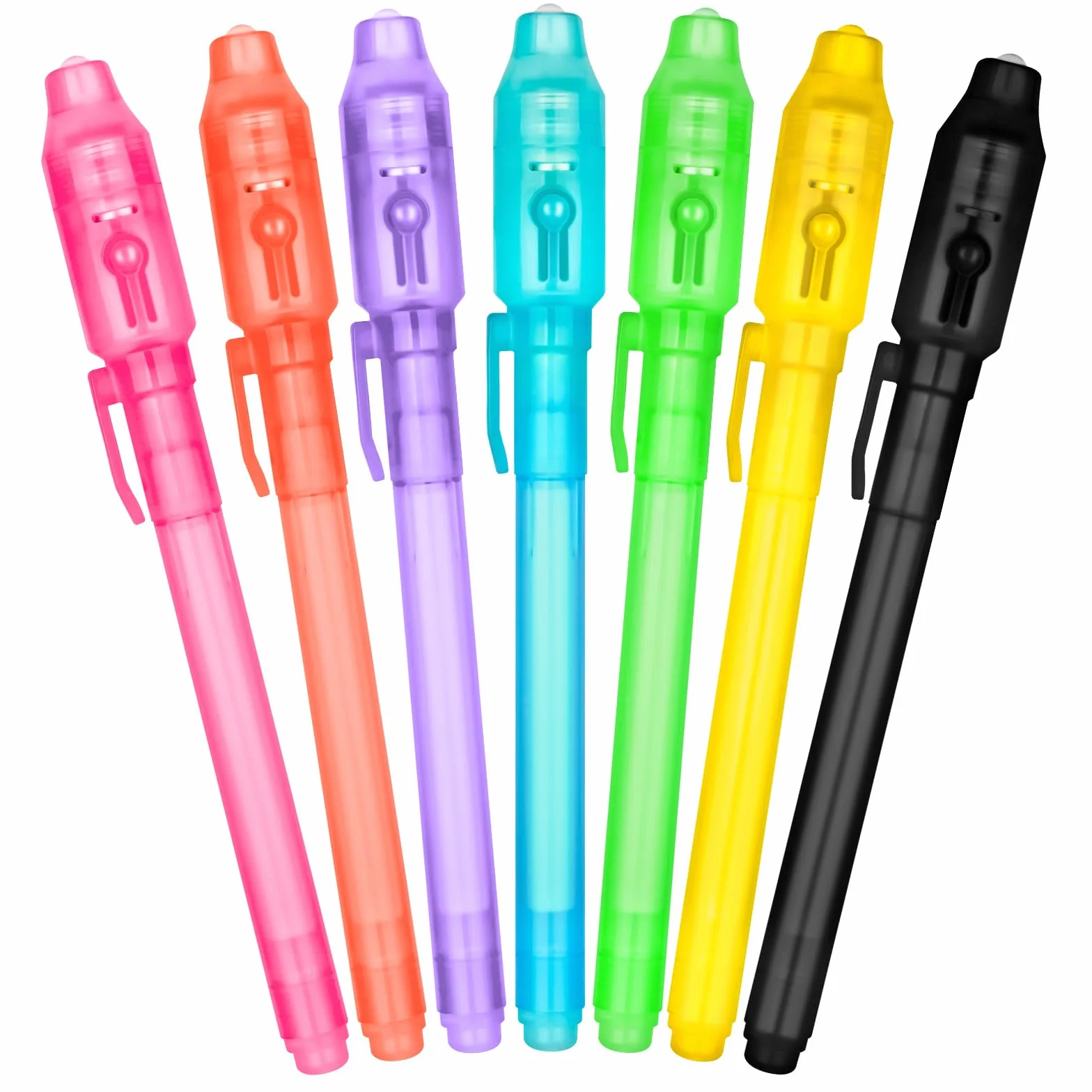 OFFCUP Boligrafo Tinta Invisible 7pcs con Luz UV Mensajes Secretos para Fiestas Cumpleaños Niños