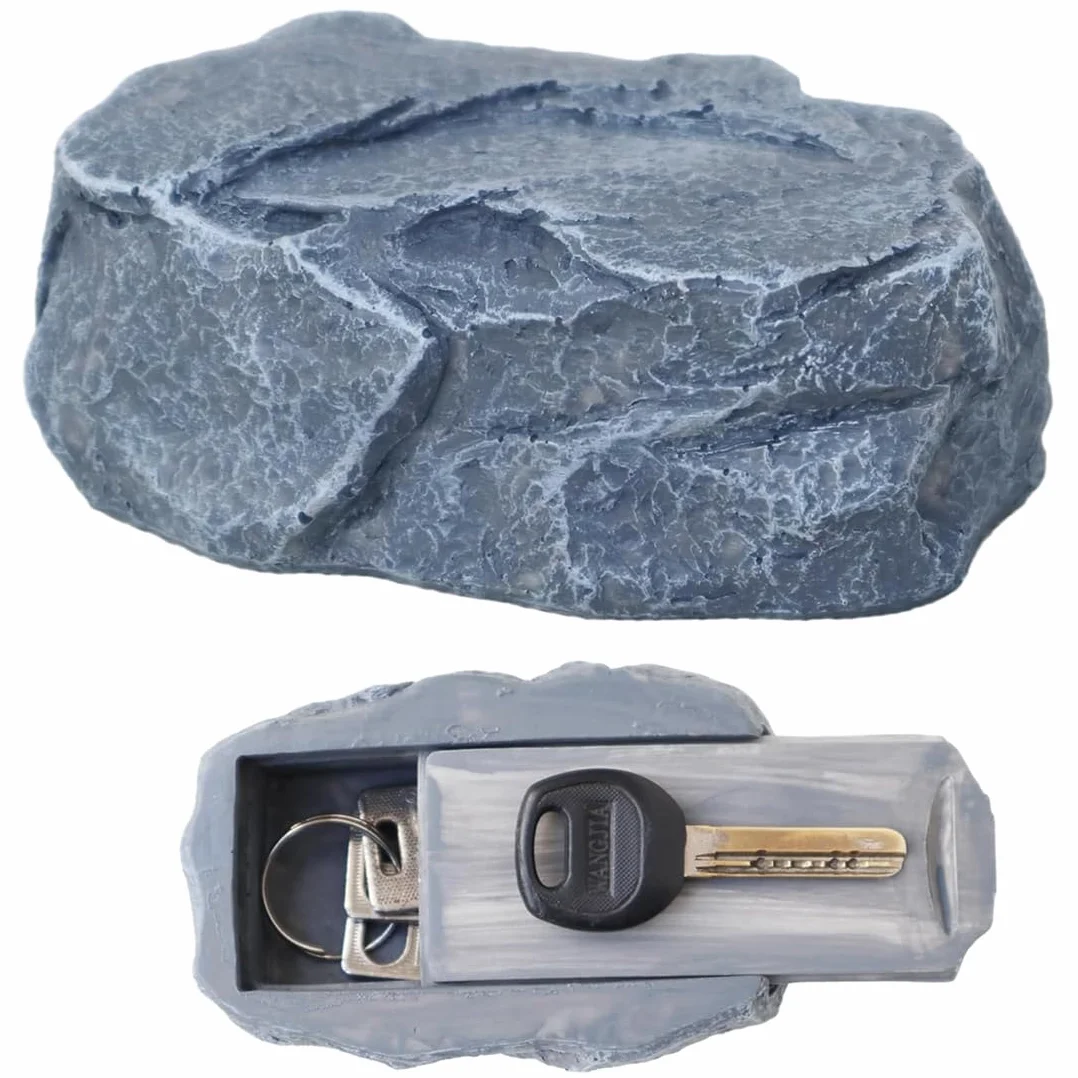 SURALIN Escondite Secreto para Llaves al Aire Libre, Caja Fuerte Invisible de Piedra