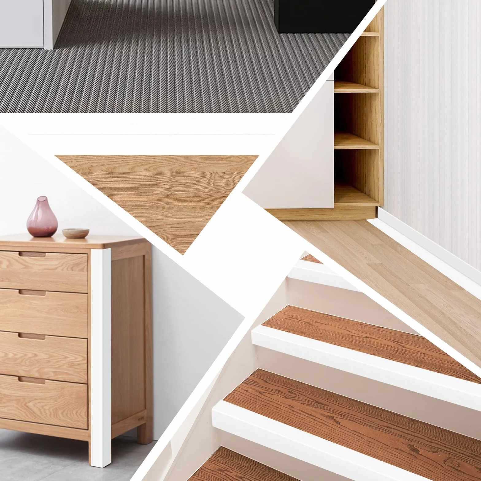 Molduras Decorativas Autoadhesivas Flexibles de Pared para Protección de Bordes Esquinas Techos Blanco Brillante 4cmx3m