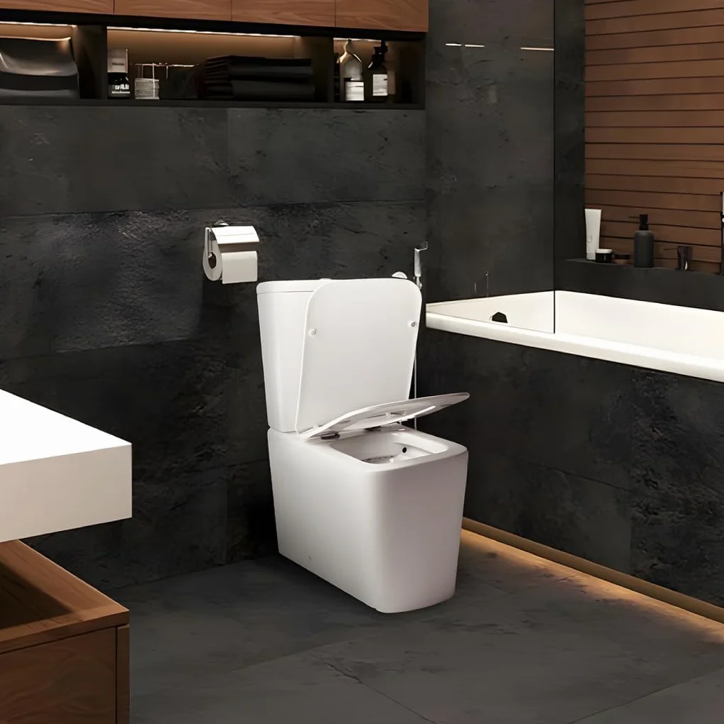 Inodoro De Cerámica, Wc Compacto Sistema Rimless Atibacterias, Tapa Dura Extrafina Amortiguada, Salida Dual