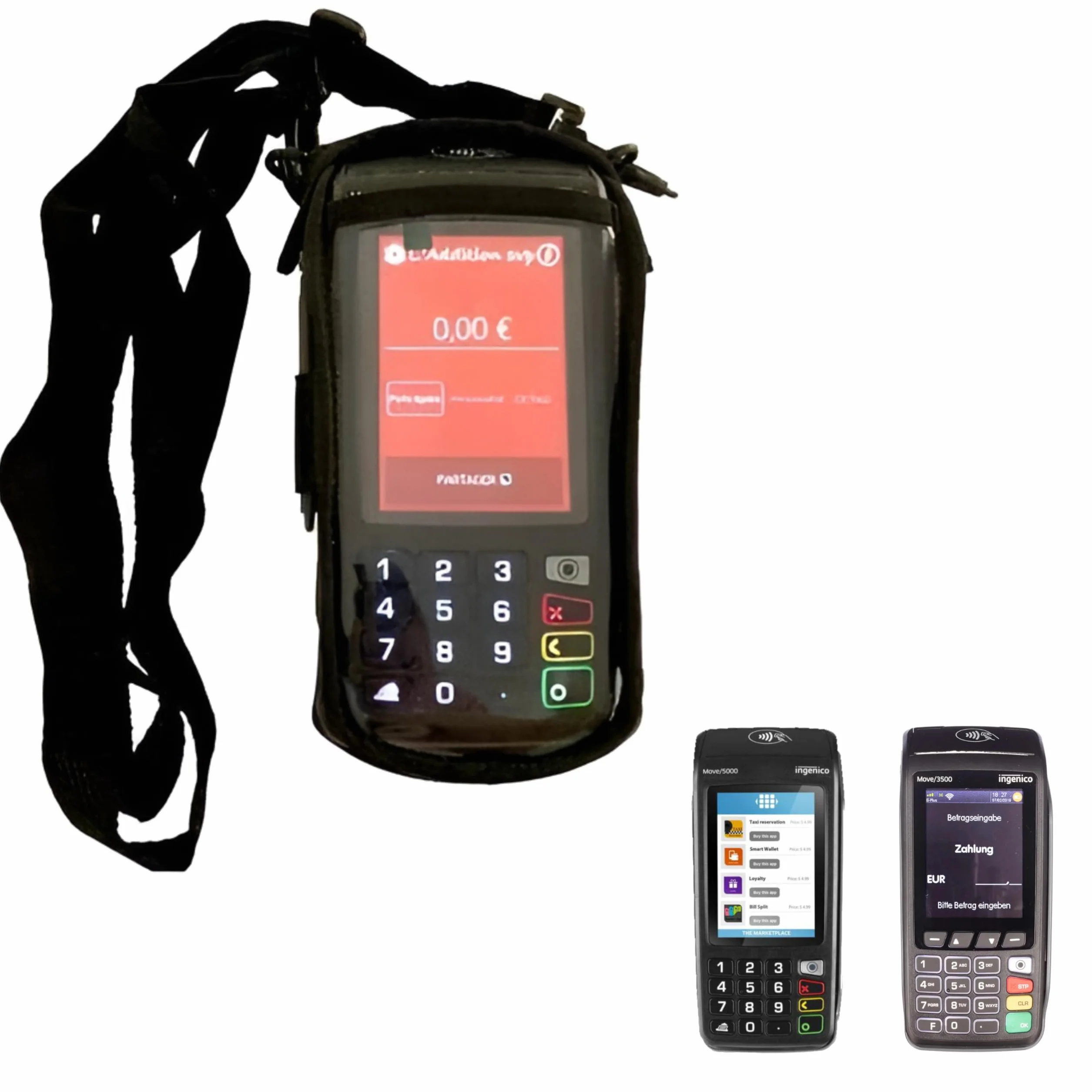 Funda rígida Transparente con Bandolera para Ingenico Move 5000 y Move 3500 TPV