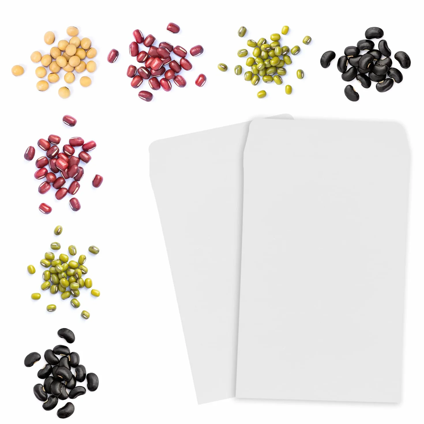 100 sobres pequeños de semillas blancas, mini paquetes de papel kraft para monedas, salarios, cuentas o sellos (10 x 6 cm)