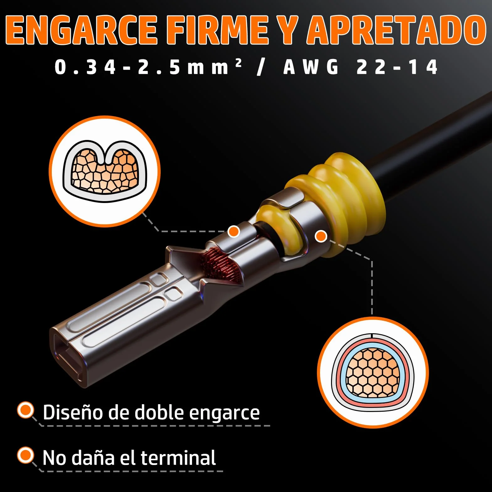 PEBA kits Enchufe de Conector Electrico Impermeable, 1/2/3/4/5/6 pin Clavija Conectores de Eléctrico de Macho y Hembra, con Herramienta de Crimpado, Conector Sellado para Automóviles, Moto, Barcos