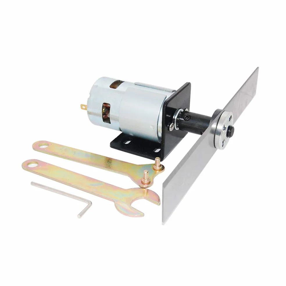 775 Motorreductor 12V/24V Kit Sierra Circular DC Mini Sierra de Mesa para Hobbies Hoja de Sierra para Cortar/Pulir