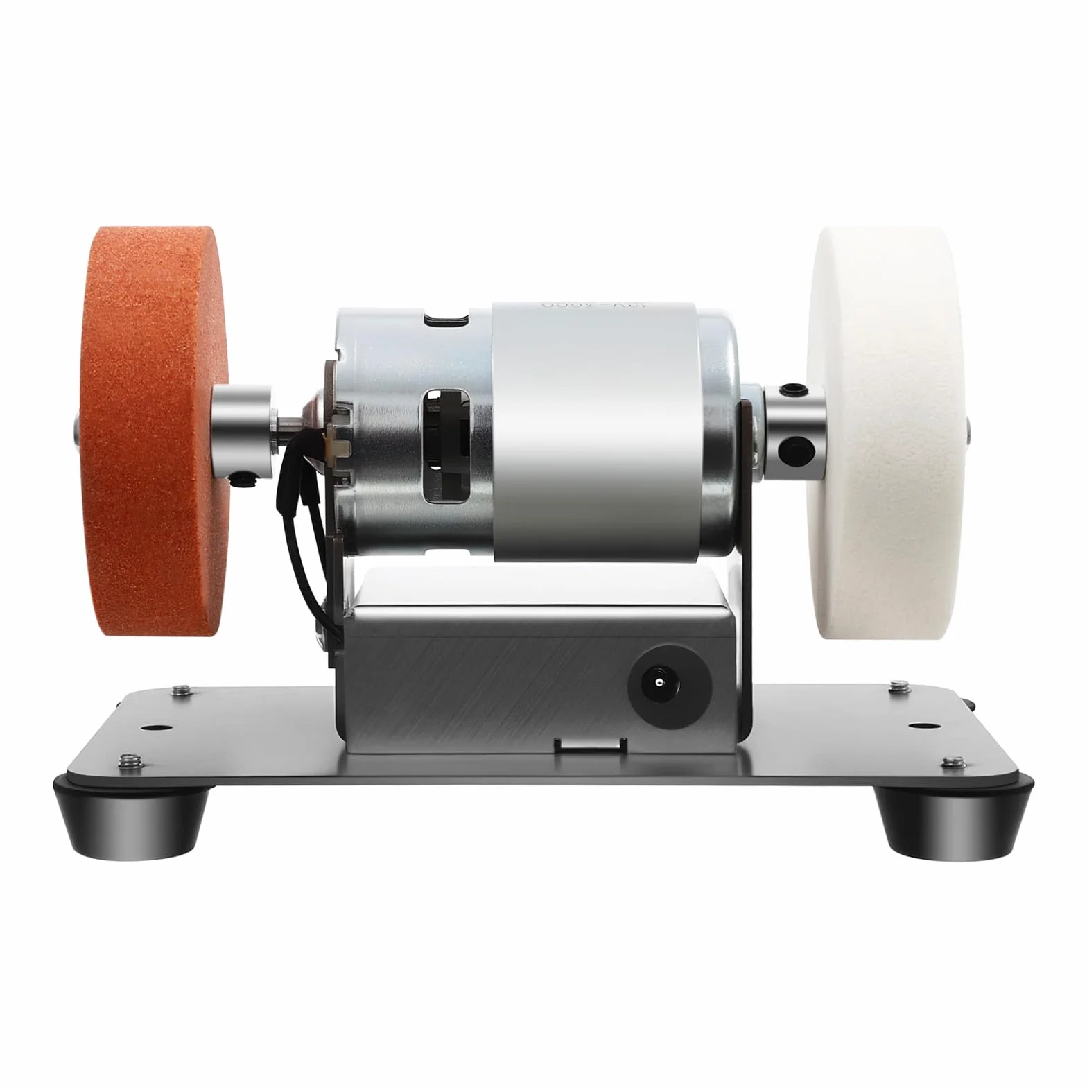 Mini amoladora de banco, muelas abrasivas dobles y lijadora de banda con 7 velocidades de velocidad, sistema artesanal de pulidora de mesa de 3000-6000 RPM para joyería, metal, madera, jade, cuchillo